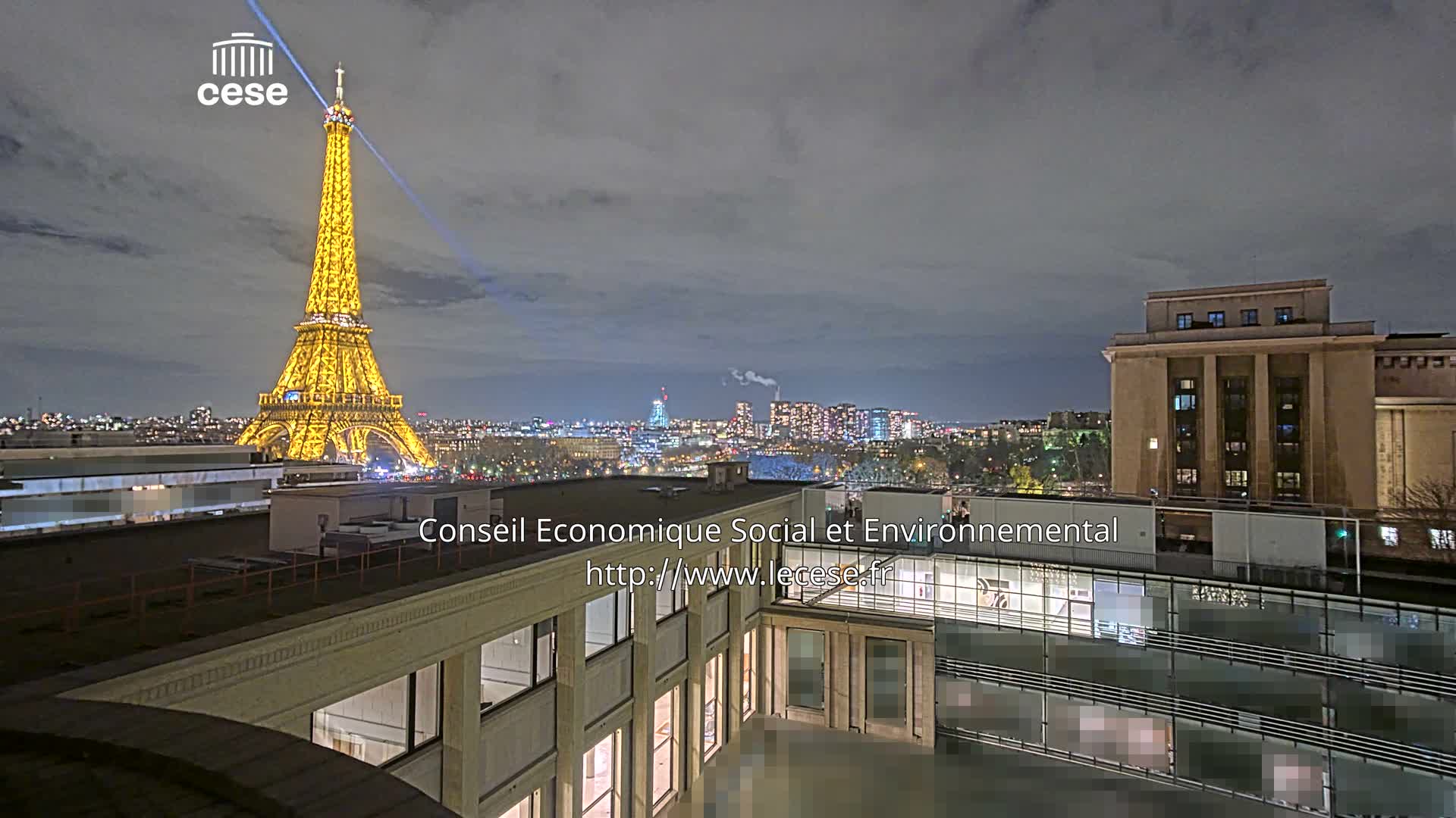Paris, Eiffel Tower View from Palace of Jena (Palais d'Iena) Live Cam -  Paris, Métropole du Grand Paris,  Île-de-France, France