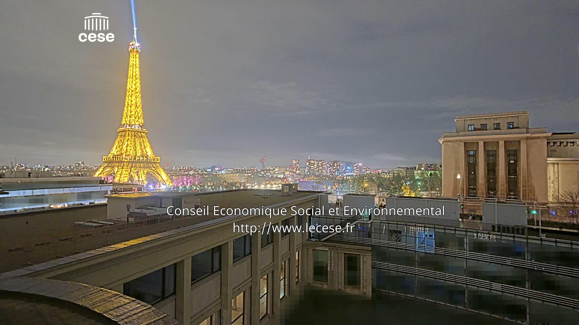 Paris, Eiffel Tower View from Palace of Jena (Palais d'Iena) Live Cam -  Paris, Métropole du Grand Paris,  Île-de-France, France