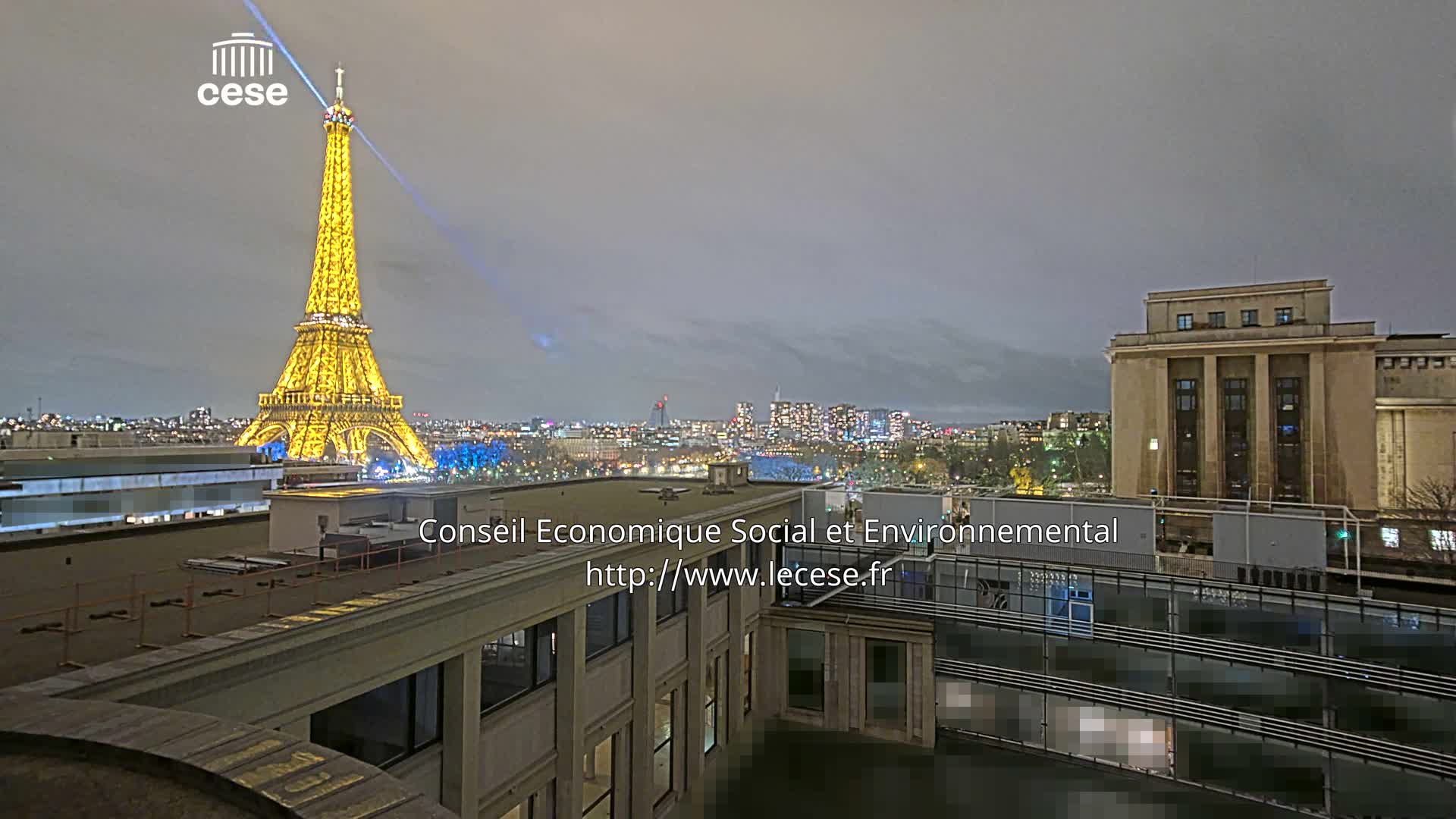 Paris, Eiffel Tower View from Palace of Jena (Palais d'Iena) Live Cam -  Paris, Métropole du Grand Paris,  Île-de-France, France