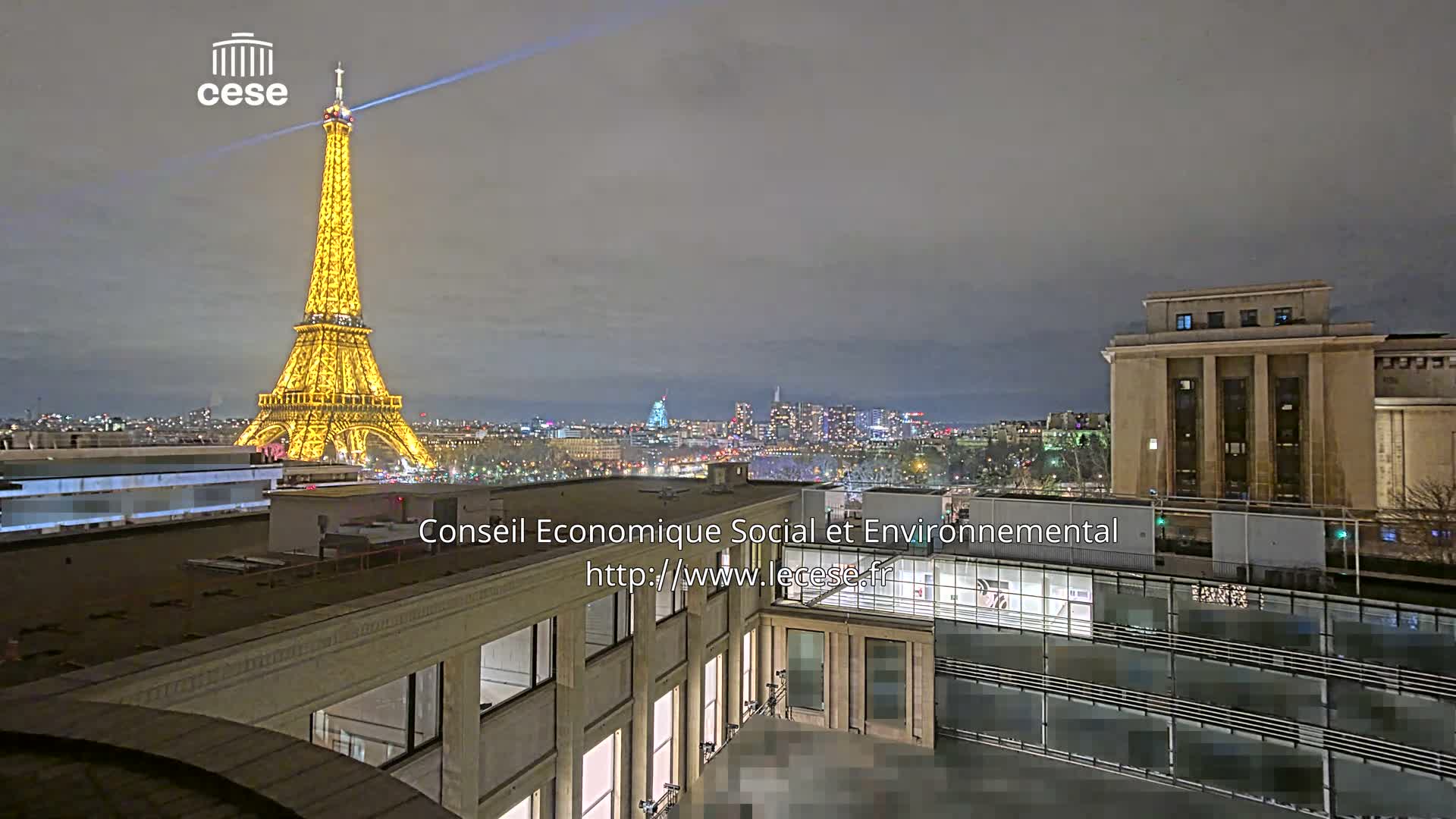 Paris, Eiffel Tower View from Palace of Jena (Palais d'Iena) Live Cam -  Paris, Métropole du Grand Paris,  Île-de-France, France