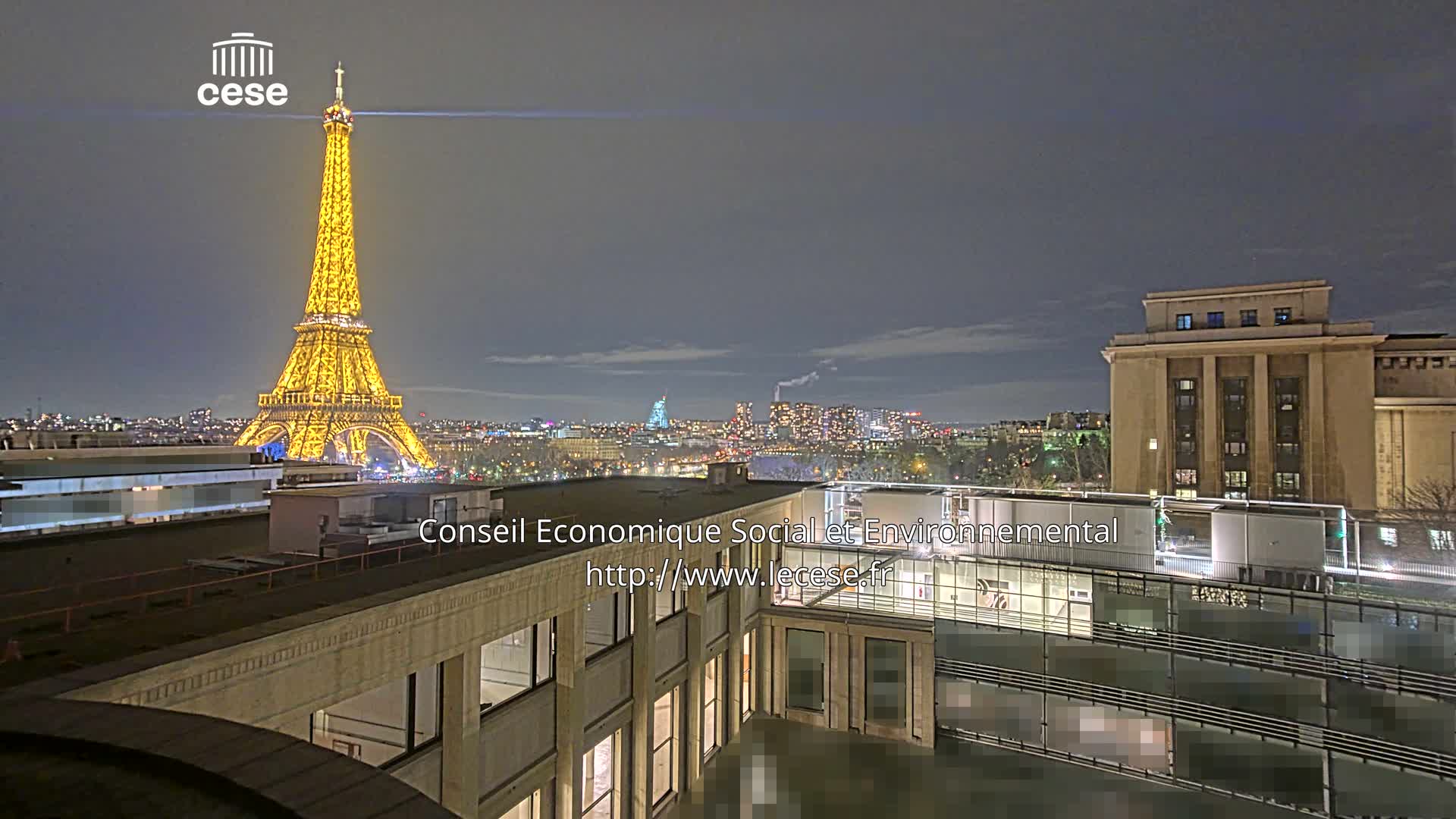 Paris, Eiffel Tower View from Palace of Jena (Palais d'Iena) Live Cam -  Paris, Métropole du Grand Paris,  Île-de-France, France