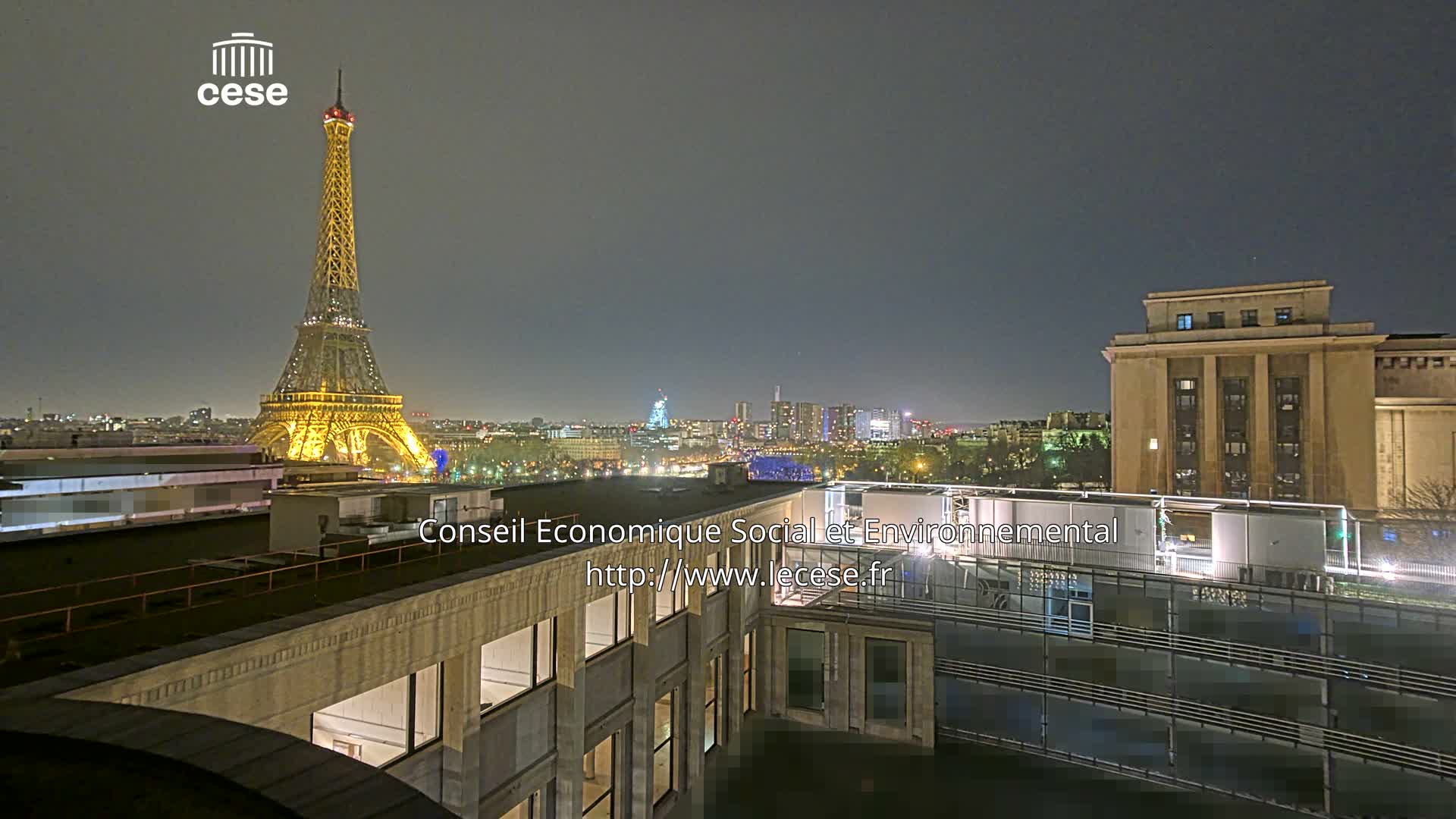 Paris, Eiffel Tower View from Palace of Jena (Palais d'Iena) Live Cam -  Paris, Métropole du Grand Paris,  Île-de-France, France