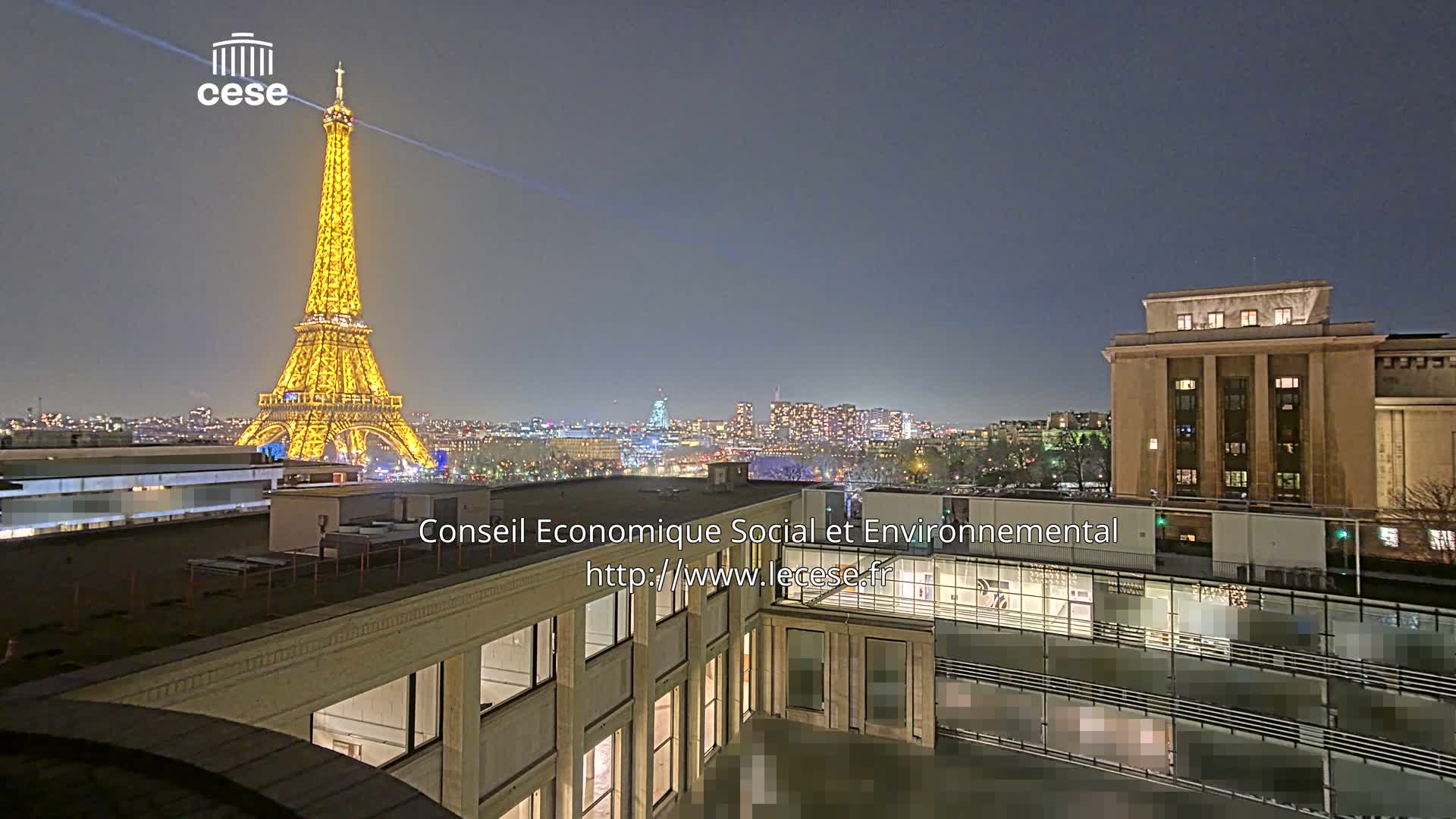 Paris, Eiffel Tower View from Palace of Jena (Palais d'Iena) Live Cam -  Paris, Métropole du Grand Paris,  Île-de-France, France