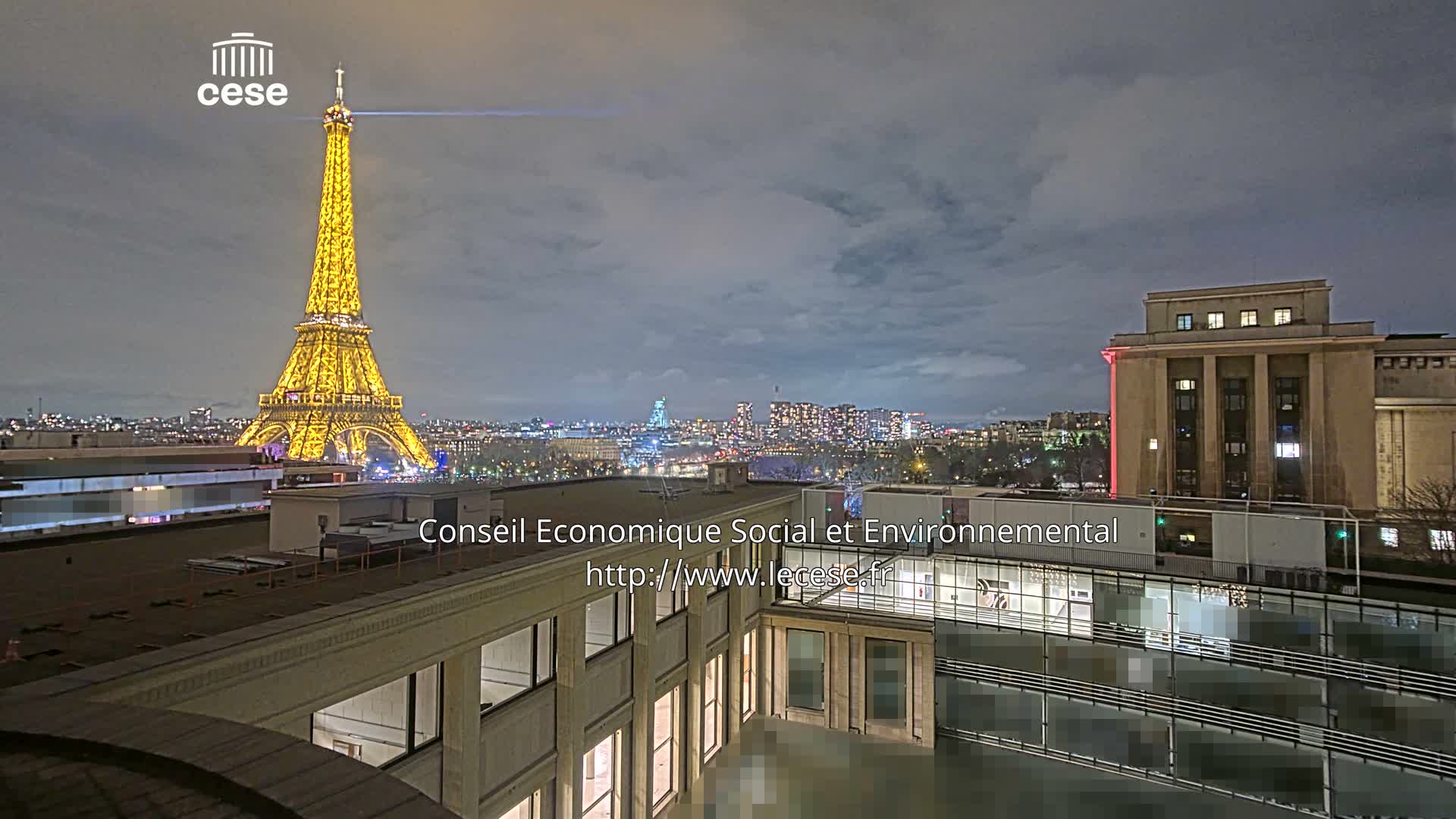 Paris, Eiffel Tower View from Palace of Jena (Palais d'Iena) Live Cam -  Paris, Métropole du Grand Paris,  Île-de-France, France