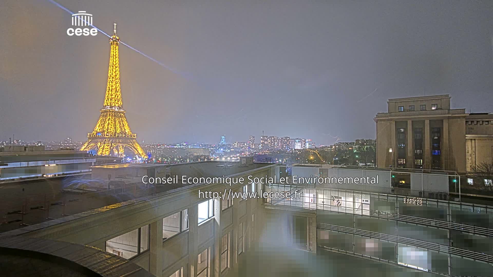 Paris, Eiffel Tower View from Palace of Jena (Palais d'Iena) Live Cam -  Paris, Métropole du Grand Paris,  Île-de-France, France