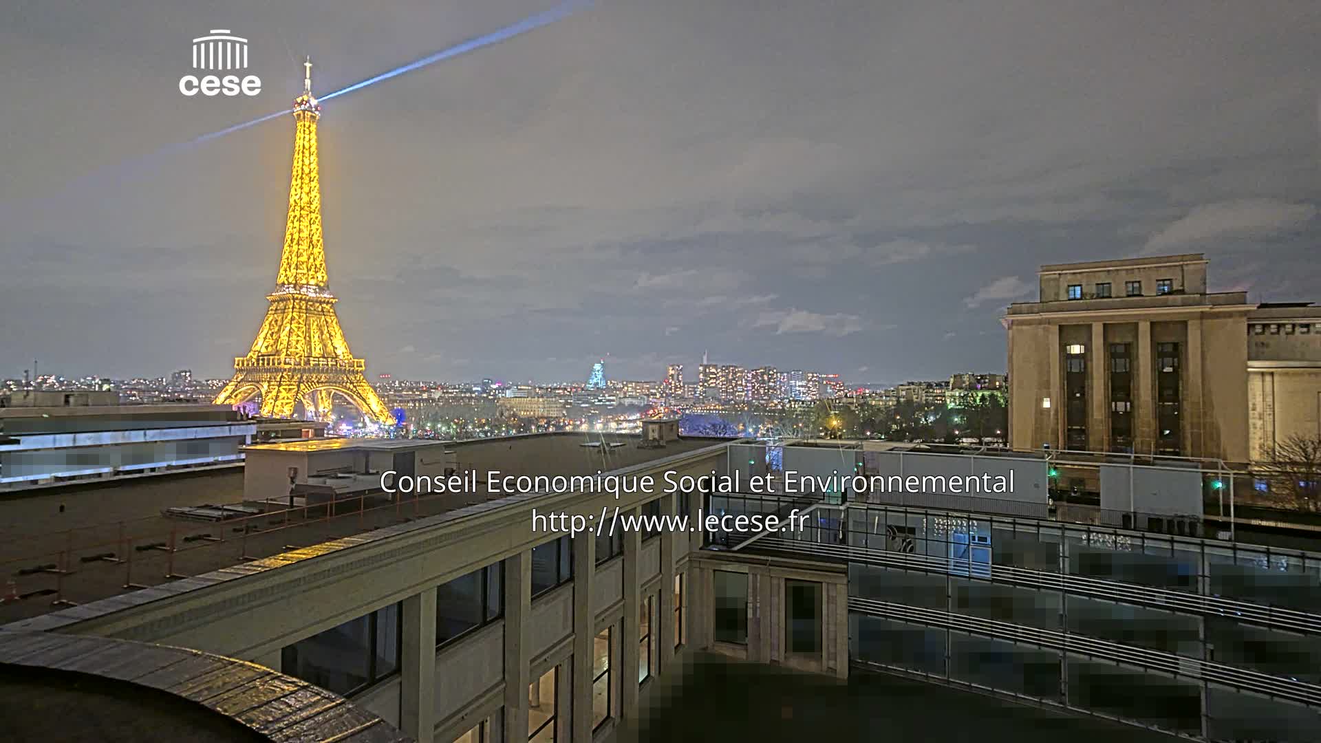 Paris, Eiffel Tower View from Palace of Jena (Palais d'Iena) Live Cam -  Paris, Métropole du Grand Paris,  Île-de-France, France