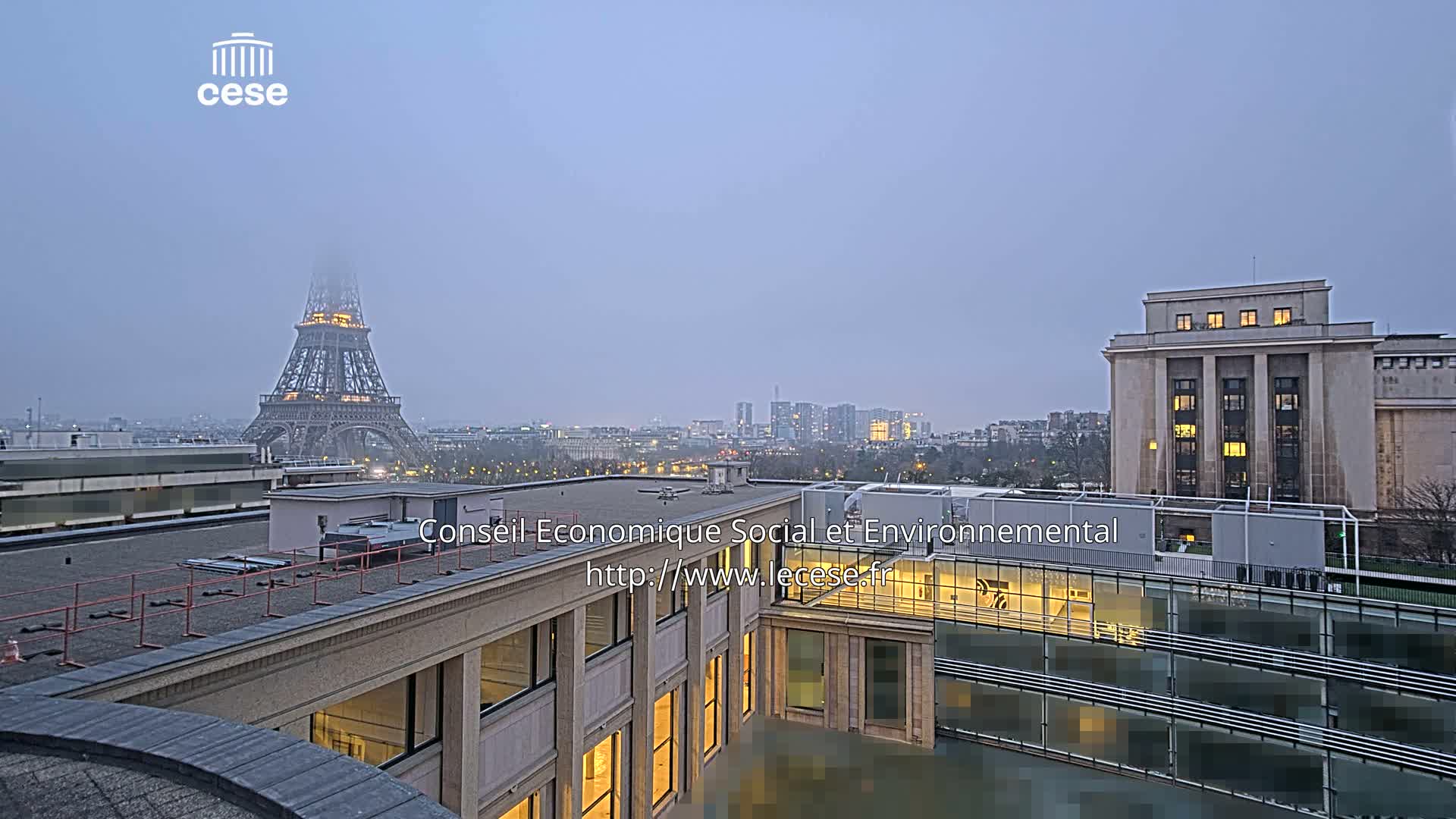 Paris, Eiffel Tower View from Palace of Jena (Palais d'Iena) Live Cam -  Paris, Métropole du Grand Paris,  Île-de-France, France