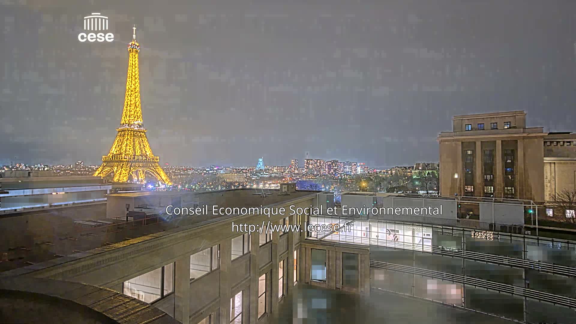 Paris, Eiffel Tower View from Palace of Jena (Palais d'Iena) Live Cam -  Paris, Métropole du Grand Paris,  Île-de-France, France