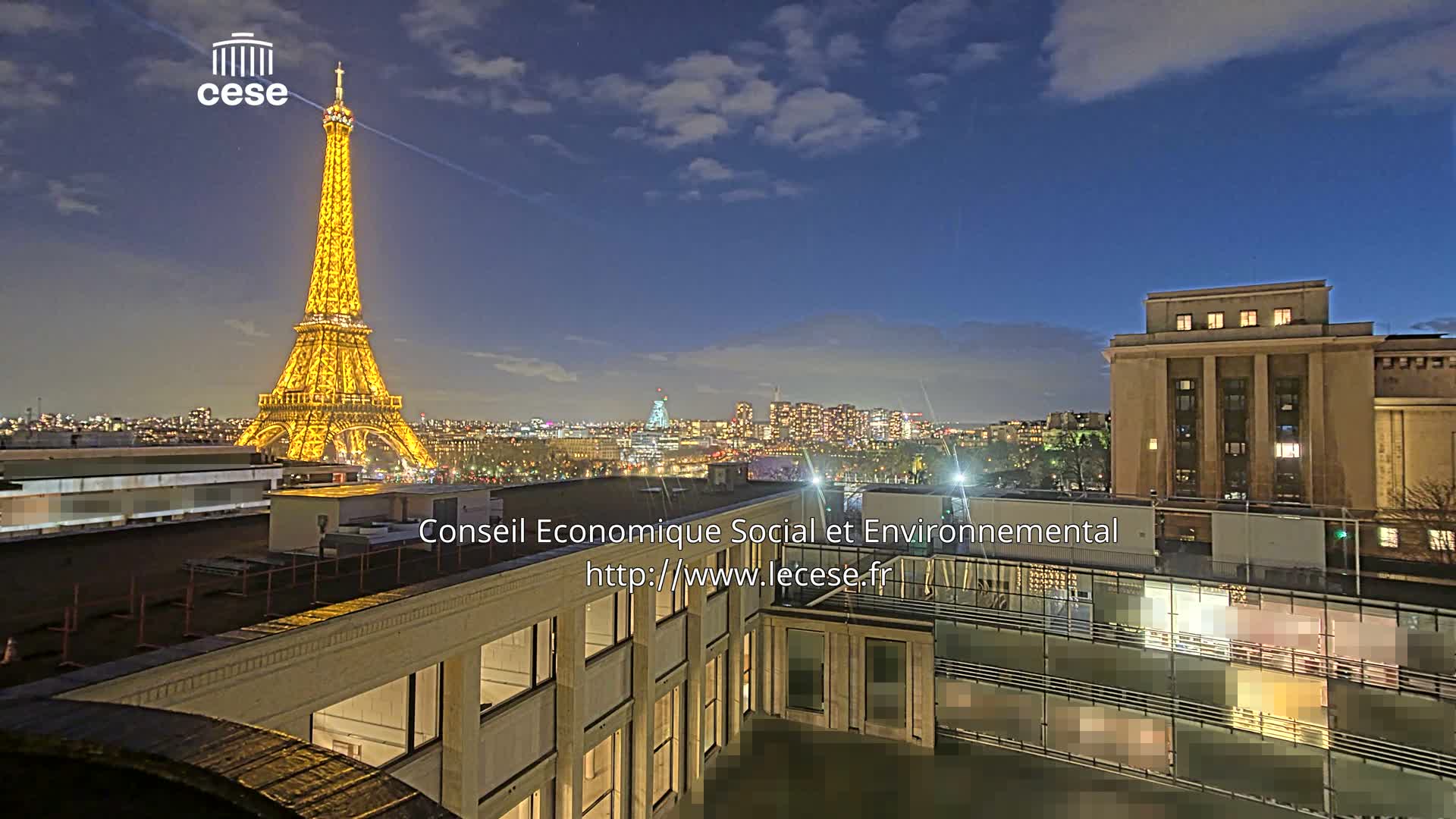 Paris, Eiffel Tower View from Palace of Jena (Palais d'Iena) Live Cam -  Paris, Métropole du Grand Paris,  Île-de-France, France