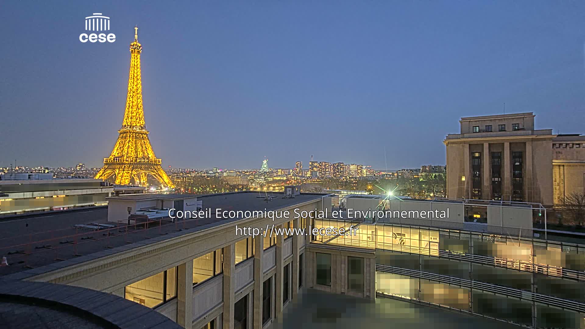 Paris, Eiffel Tower View from Palace of Jena (Palais d'Iena) Live Cam -  Paris, Métropole du Grand Paris,  Île-de-France, France