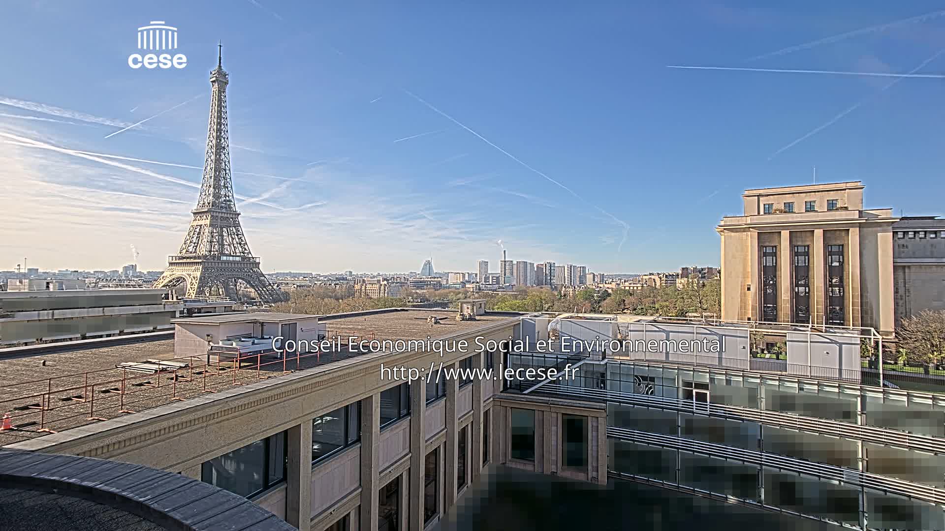 Paris, Eiffel Tower View from Palace of Jena (Palais d'Iena) Live Cam -  Paris, Métropole du Grand Paris,  Île-de-France, France