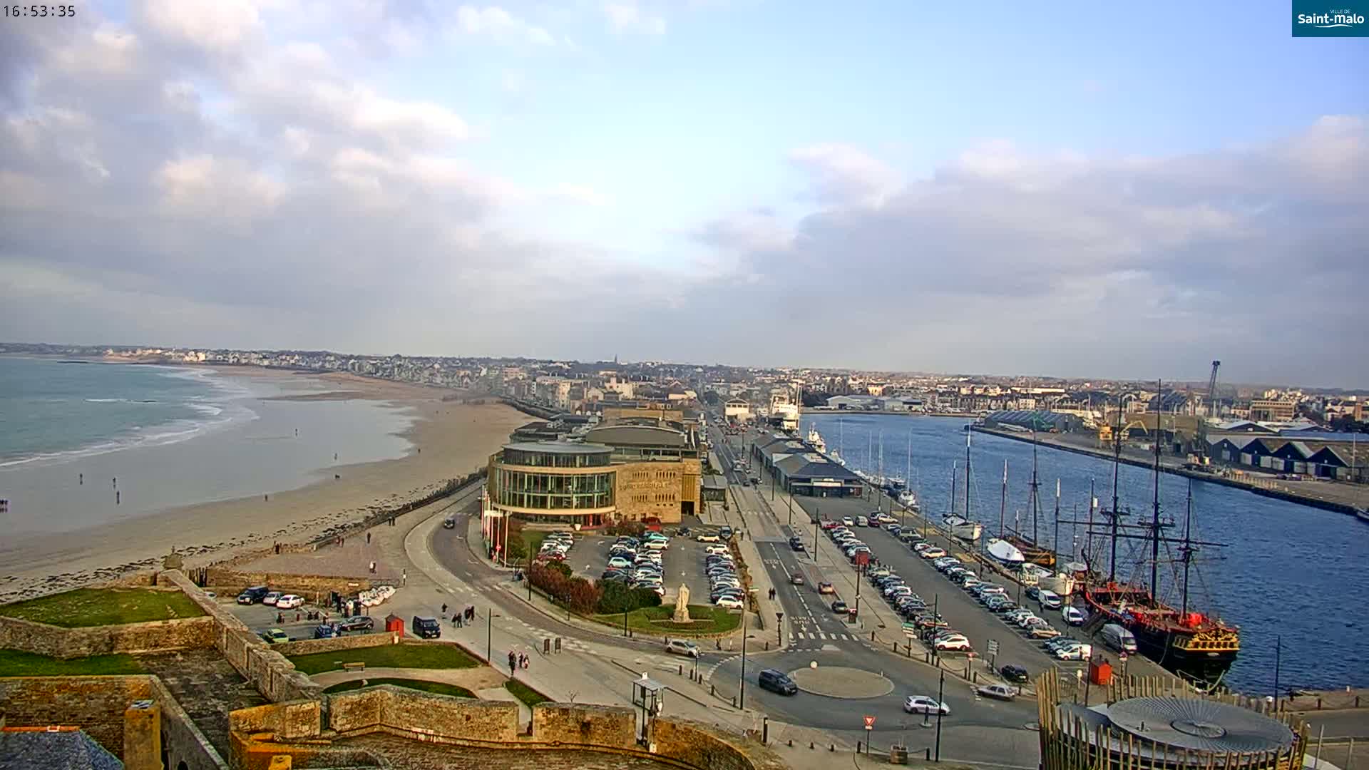 Saint-Malo City Skyline PTZ Live Cam - Saint-Malo, Ille-et-Vilaine, Bretagne, France