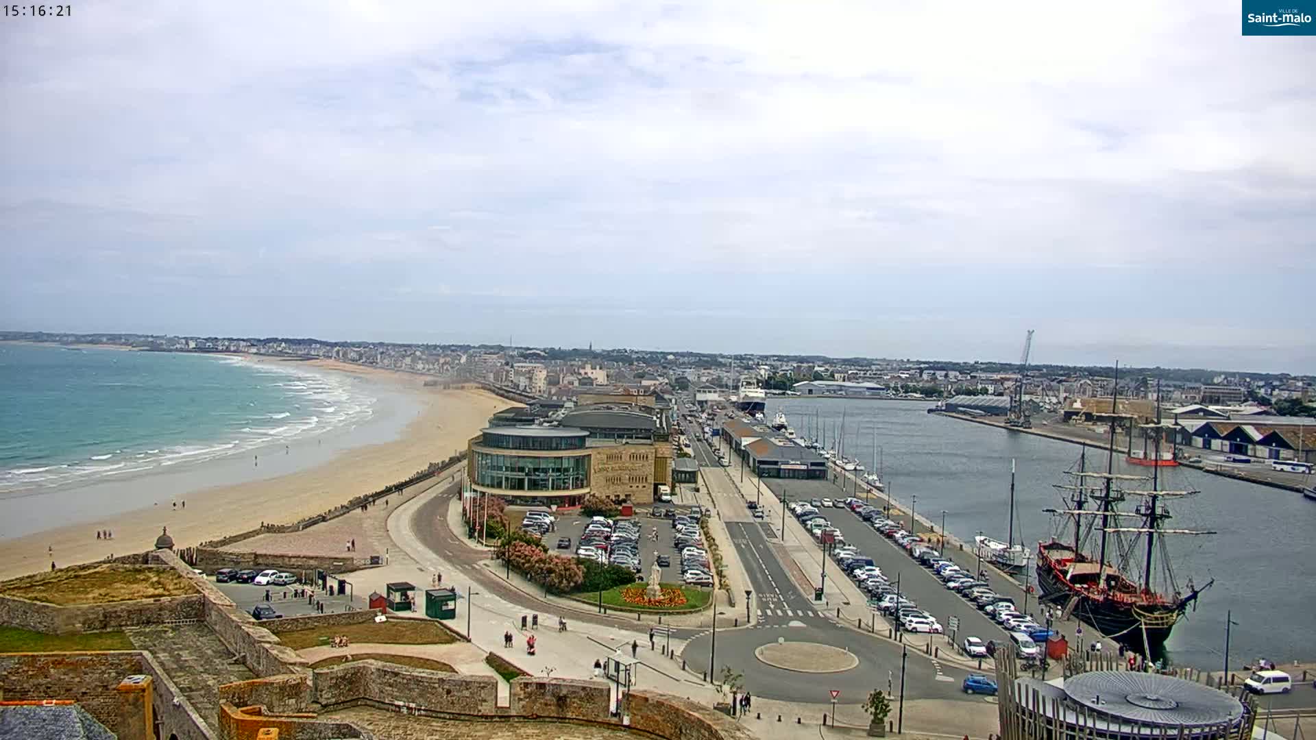 Saint-Malo City Skyline PTZ Live Cam - Saint-Malo, Ille-et-Vilaine, Bretagne, France