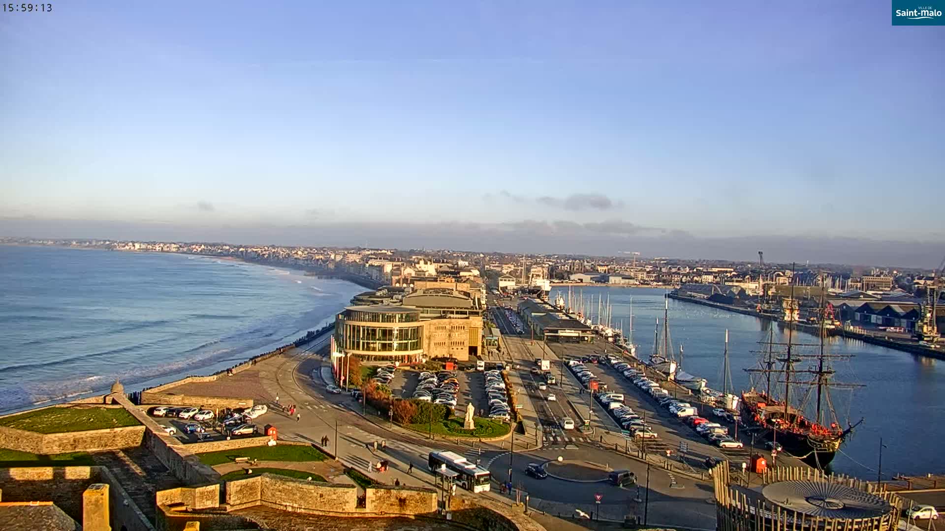 Saint-Malo City Skyline PTZ Live Cam - Saint-Malo, Ille-et-Vilaine, Bretagne, France