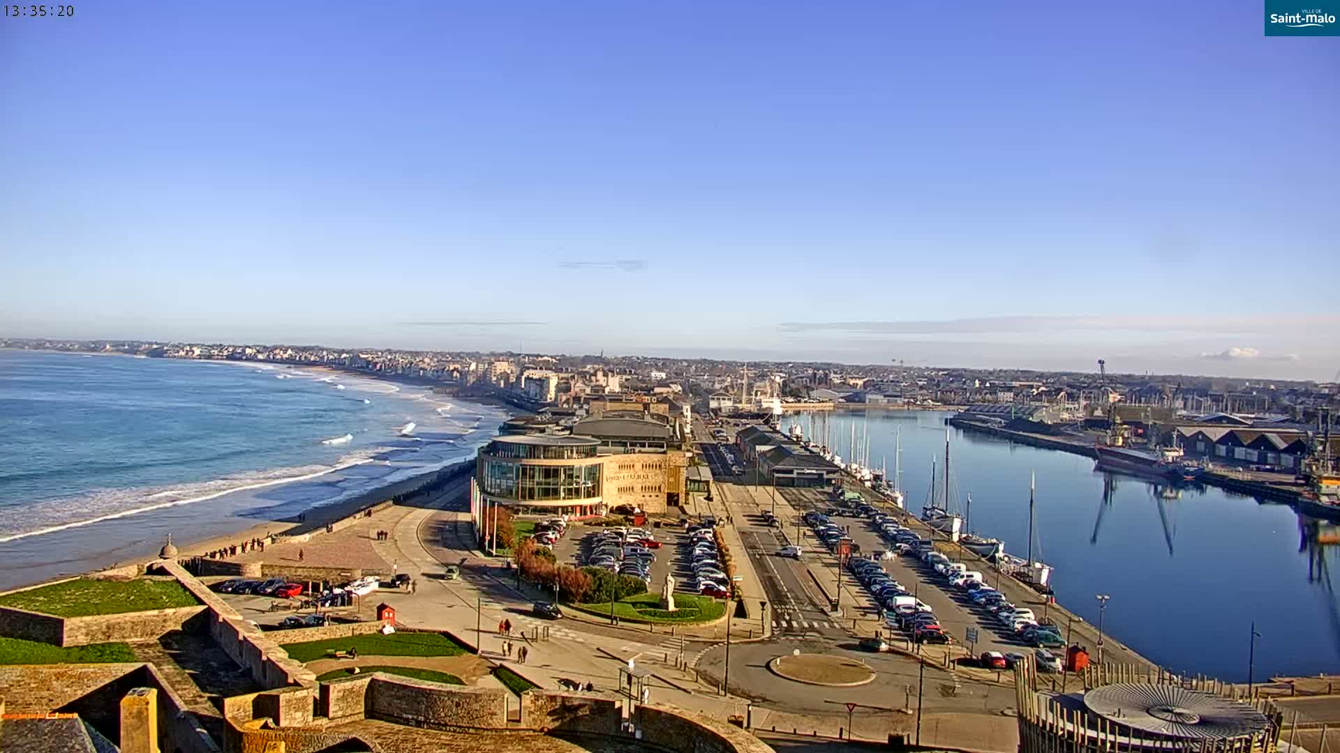 Saint-Malo City Skyline PTZ Live Cam - Saint-Malo, Ille-et-Vilaine, Bretagne, France