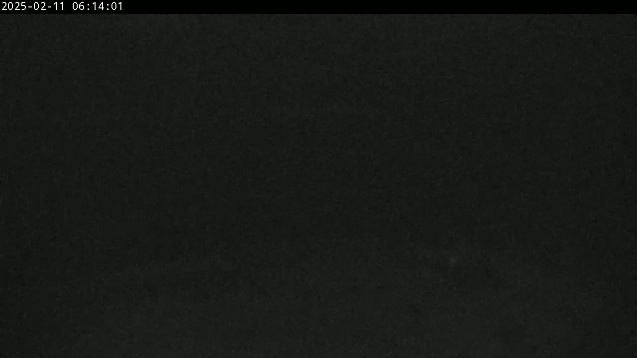 A dark, grainy image shows a mostly black, featureless scene under nighttime conditions.