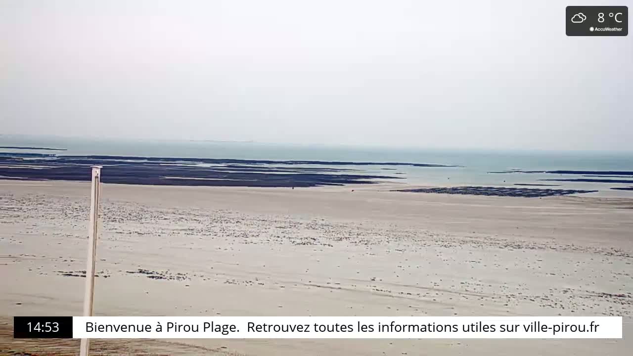 Pirou Beach (Pirou Plage) & Atlantic View Live Cam - Coutances, Manche, Normandie, France