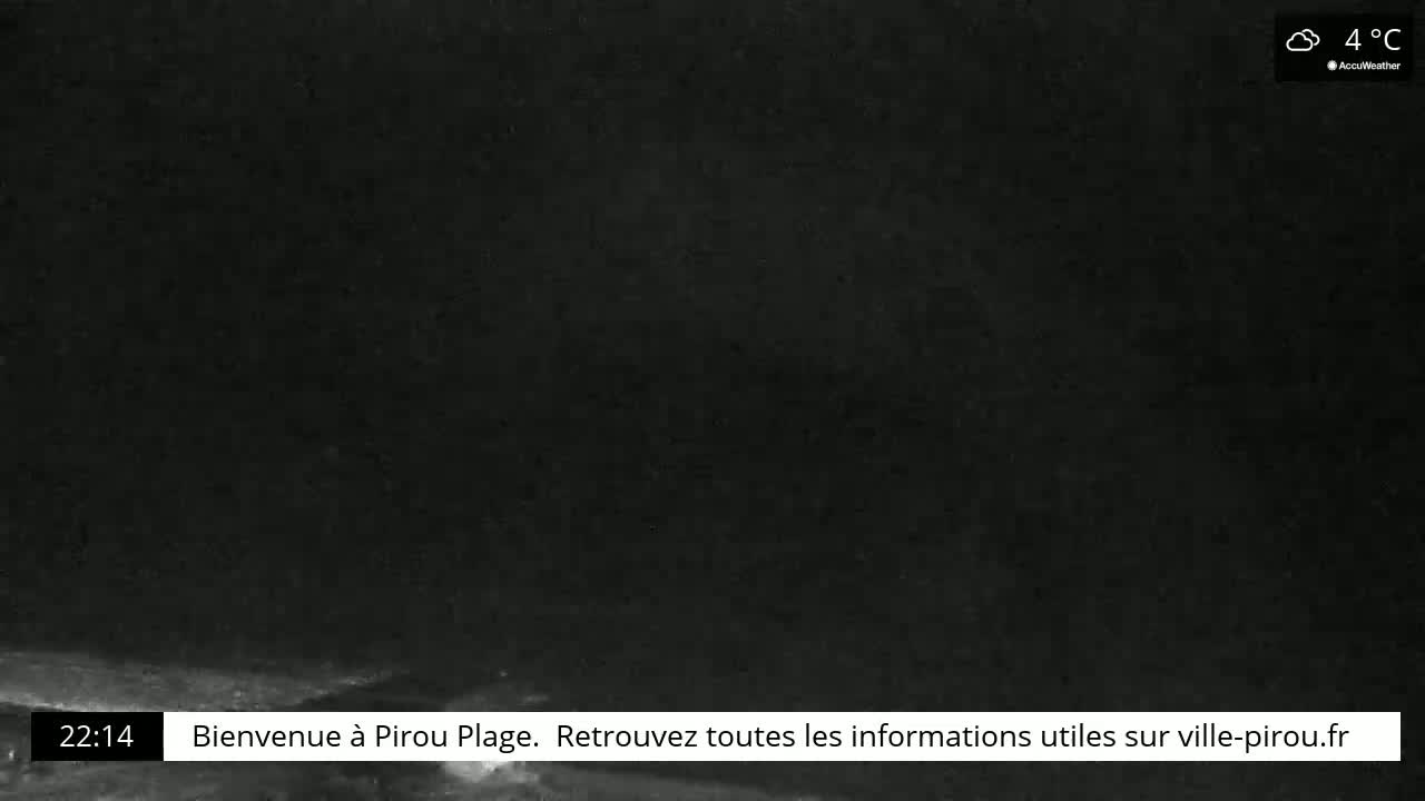 A dark, nighttime scene with cloudy weather and a temperature of 4 degrees Celsius.