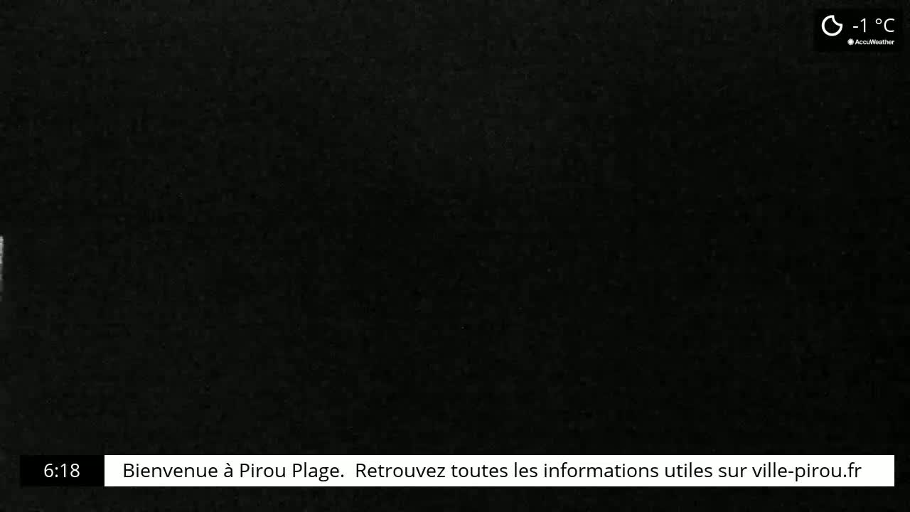 A completely dark image, with a temperature of -1°C displayed.