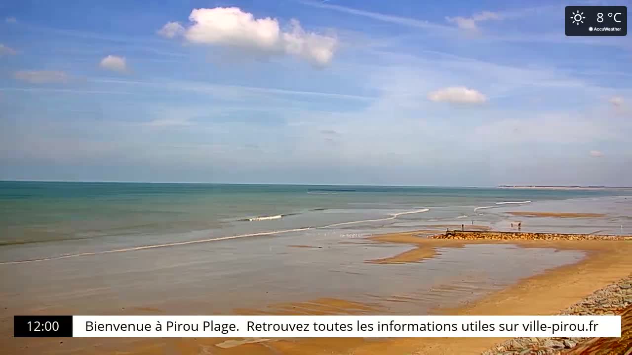 Pirou Beach (Pirou Plage) & Atlantic View Live Cam - Coutances, Manche, Normandie, France