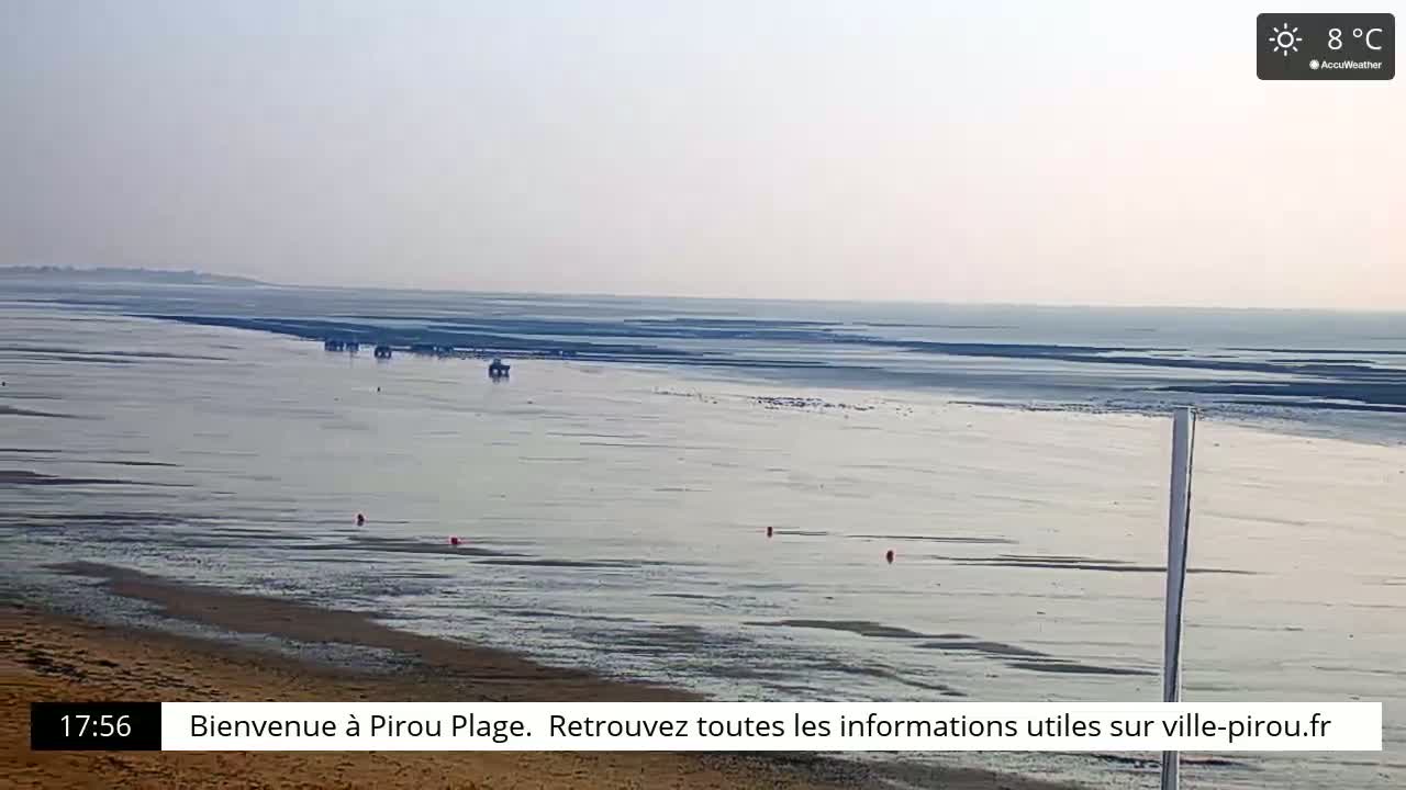 Pirou Beach (Pirou Plage) & Atlantic View Live Cam - Coutances, Manche, Normandie, France