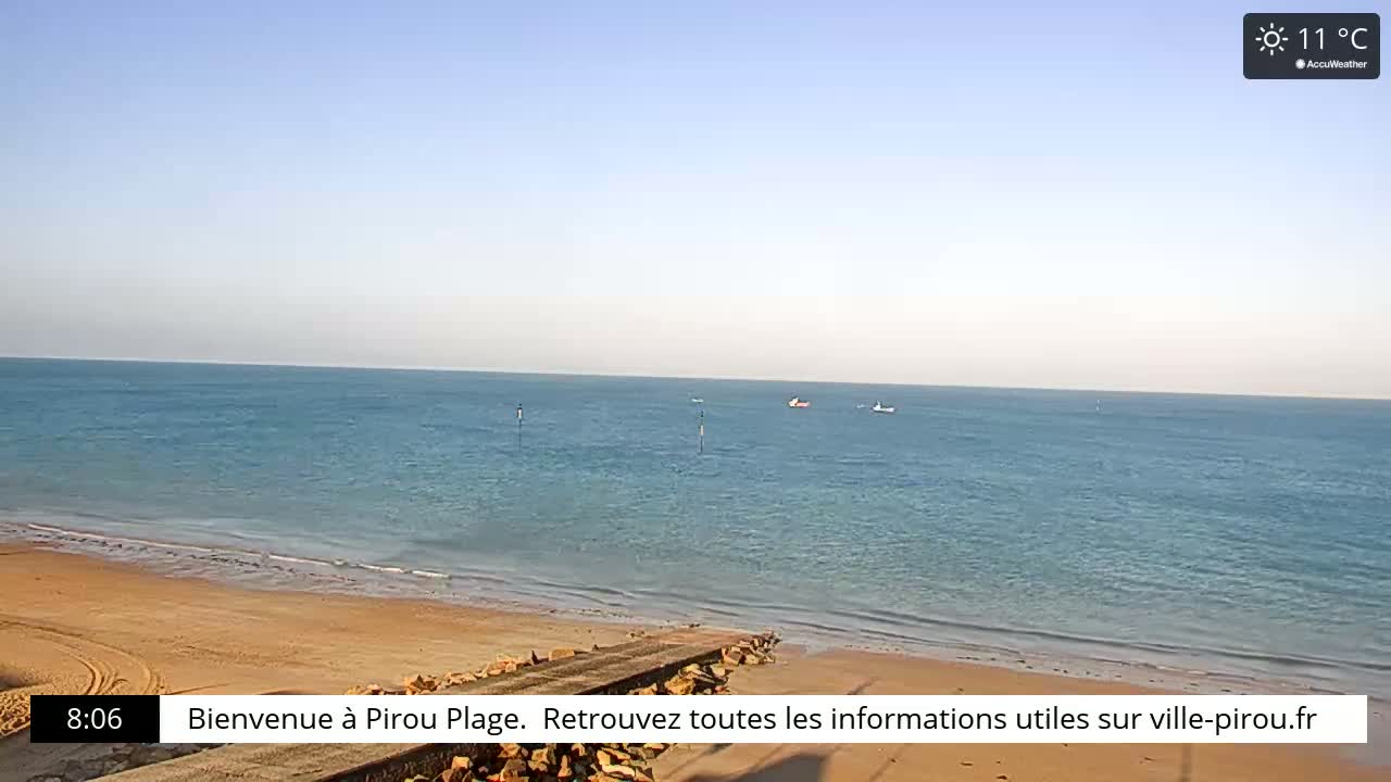 Pirou Beach (Pirou Plage) & Atlantic View Live Cam - Coutances, Manche, Normandie, France