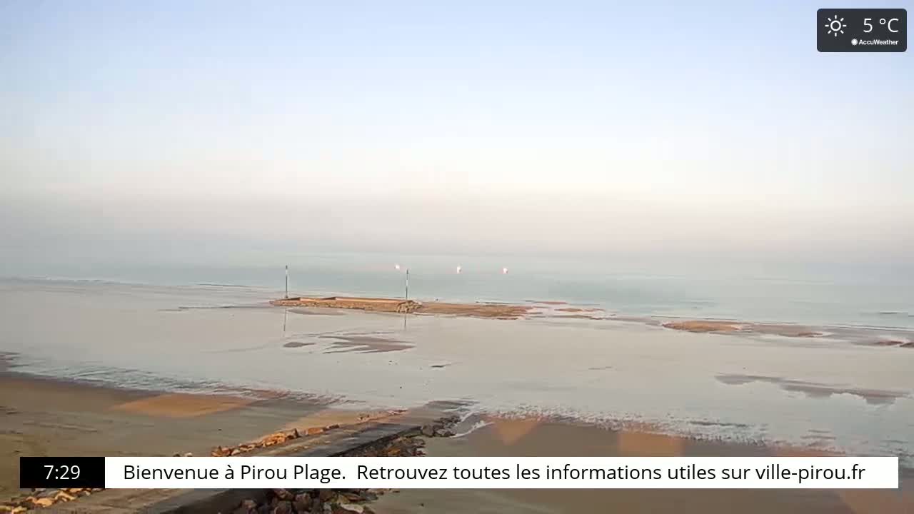 Pirou Beach (Pirou Plage) & Atlantic View Live Cam - Coutances, Manche, Normandie, France