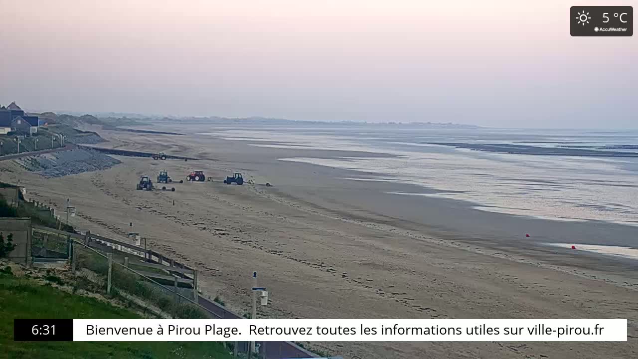 Pirou Beach (Pirou Plage) & Atlantic View Live Cam - Coutances, Manche, Normandie, France