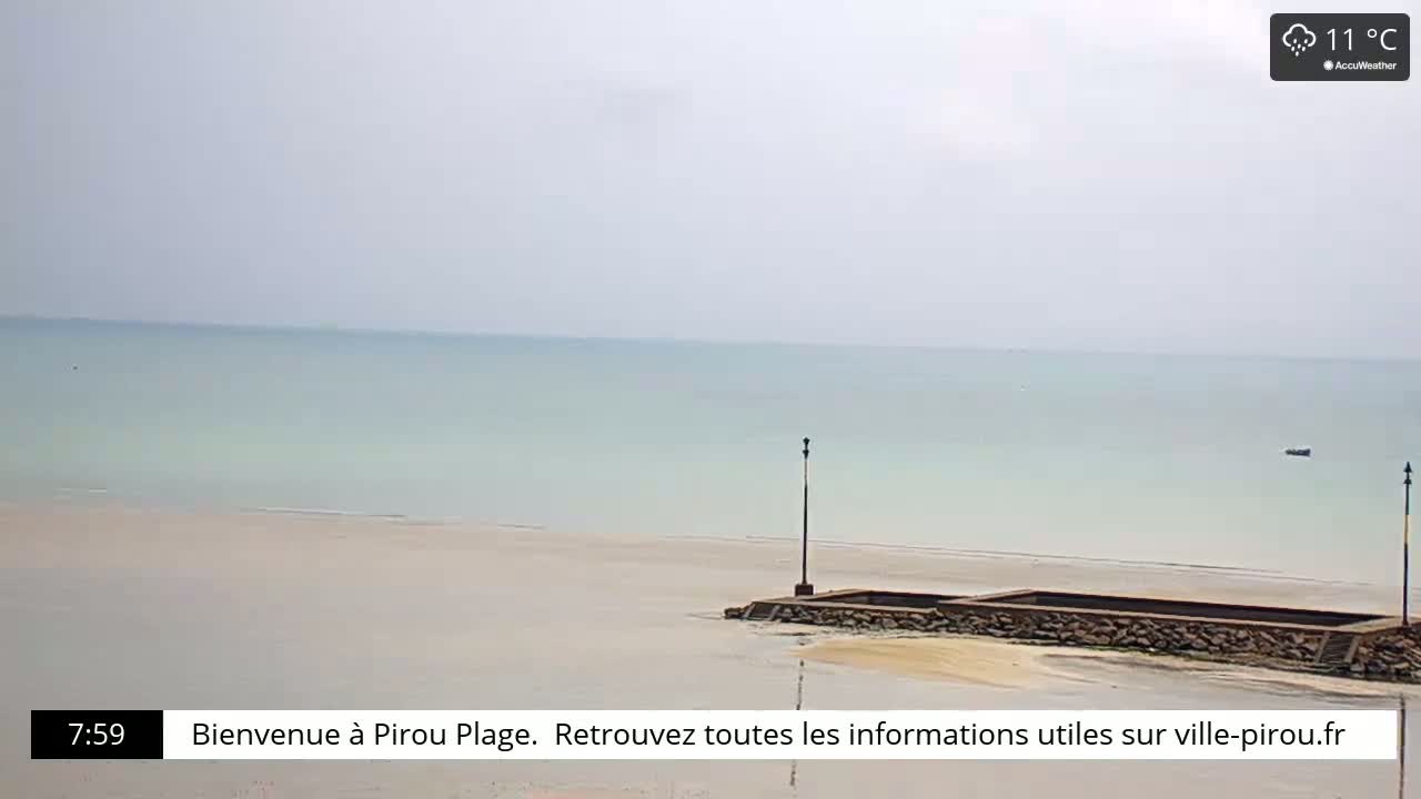 Pirou Beach (Pirou Plage) & Atlantic View Live Cam - Coutances, Manche, Normandie, France