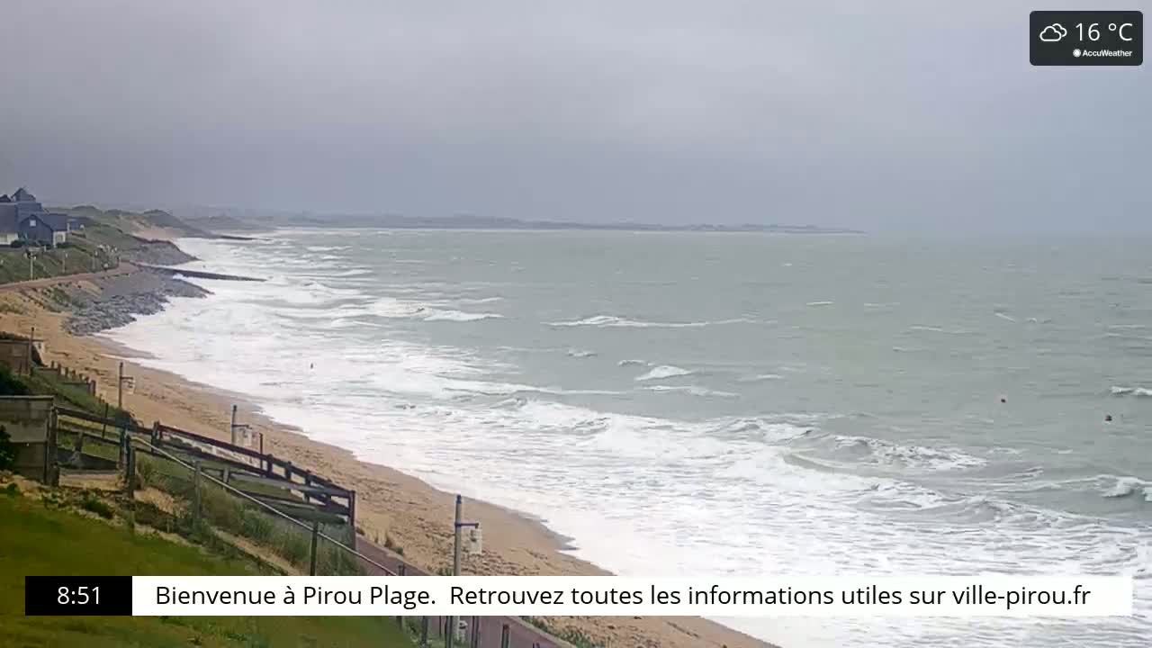 Pirou Beach (Pirou Plage) & Atlantic View Live Cam - Coutances, Manche, Normandie, France