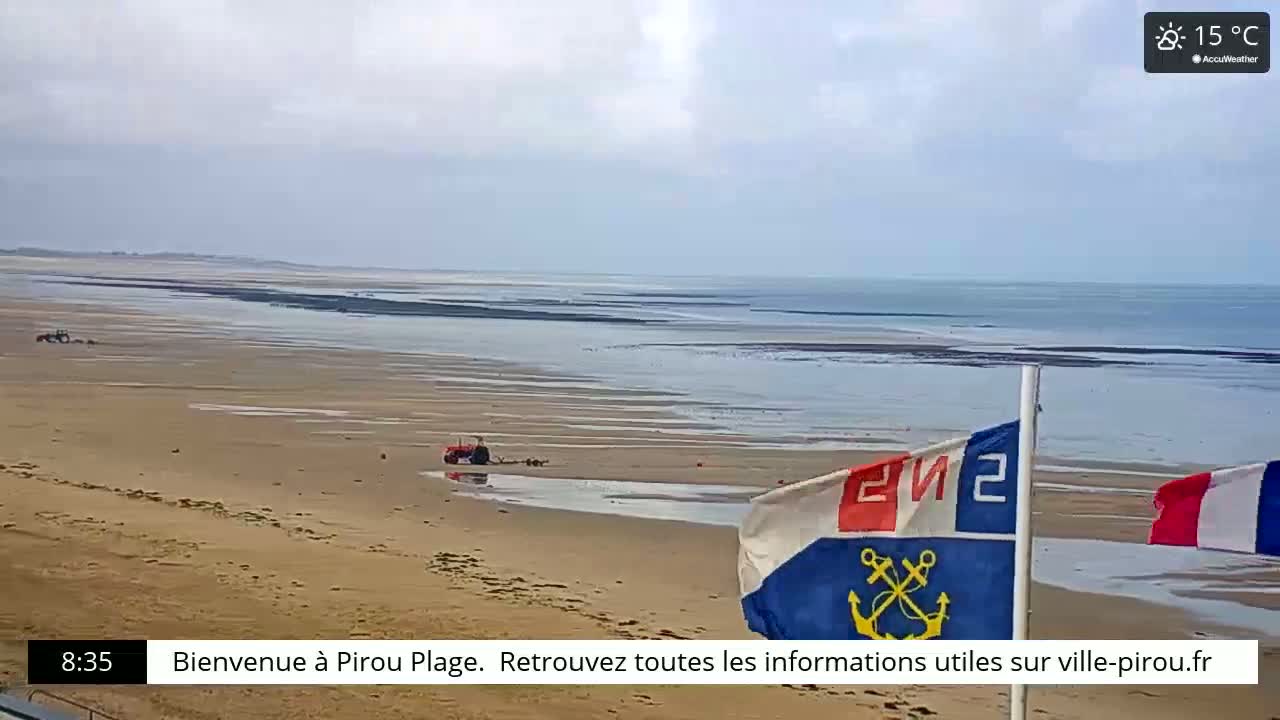 Pirou Beach (Pirou Plage) & Atlantic View Live Cam - Coutances, Manche, Normandie, France