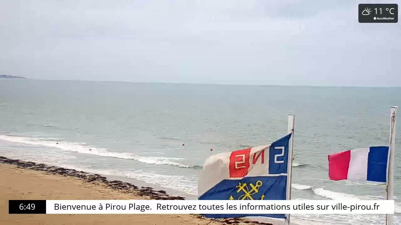 Pirou Beach (Pirou Plage) & Atlantic View Live Cam - Coutances, Manche, Normandie, France