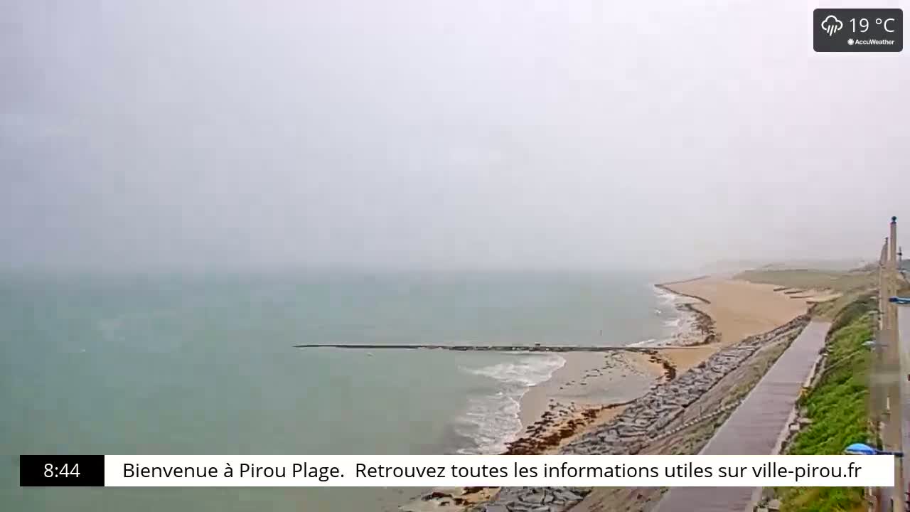 Pirou Beach (Pirou Plage) & Atlantic View Live Cam - Coutances, Manche, Normandie, France