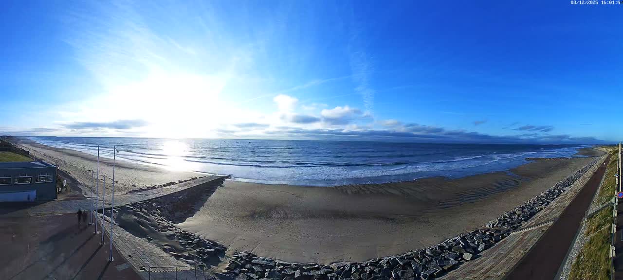 Pirou Beach (Pirou Plage) & Atlantic View Rotary Live Cam - Coutances, Manche, Normandie, France