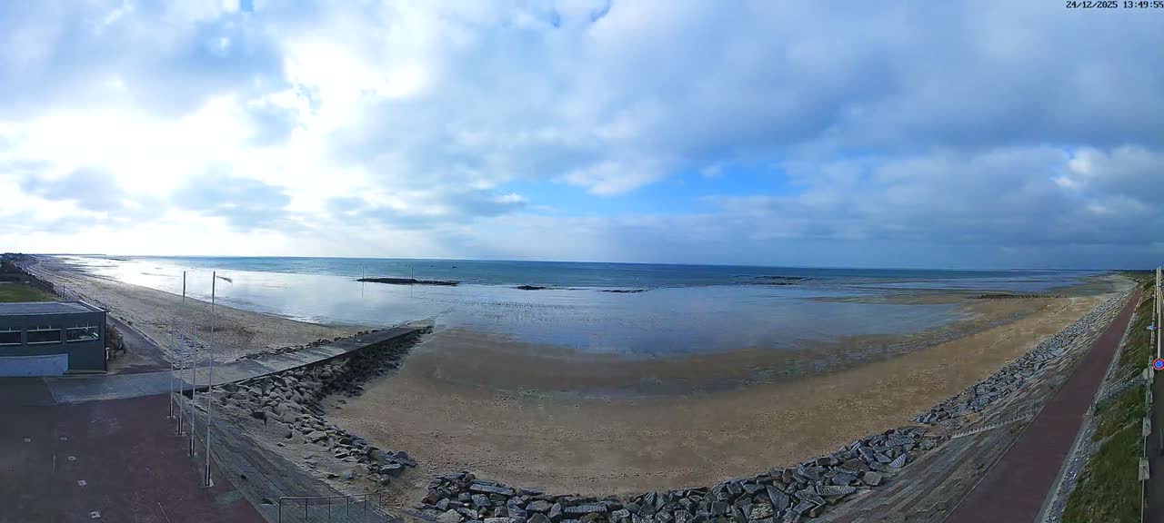Pirou Beach (Pirou Plage) & Atlantic View Rotary Live Cam - Coutances, Manche, Normandie, France