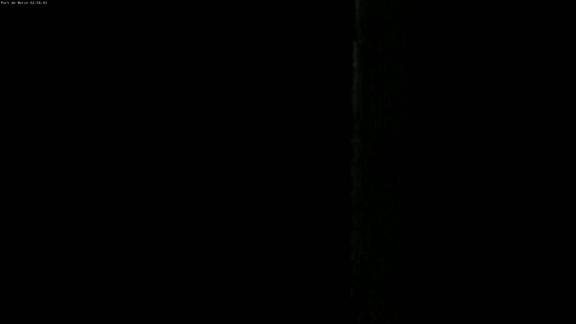 The image shows a mostly black screen with a slightly lighter vertical stripe on the right side.