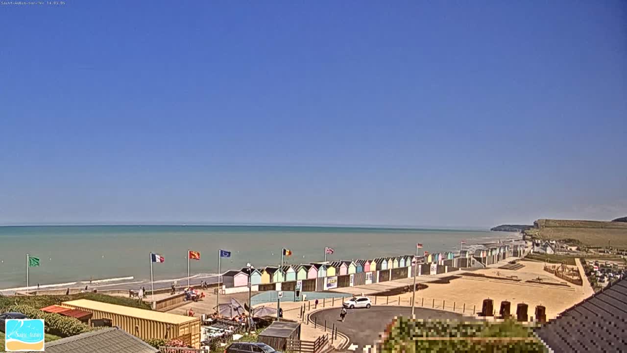 (Seine-Maritime), Saint-Aubin-sur-Mer Coast Live Cam - Dieppe, Seine-Maritime, Normandie, France