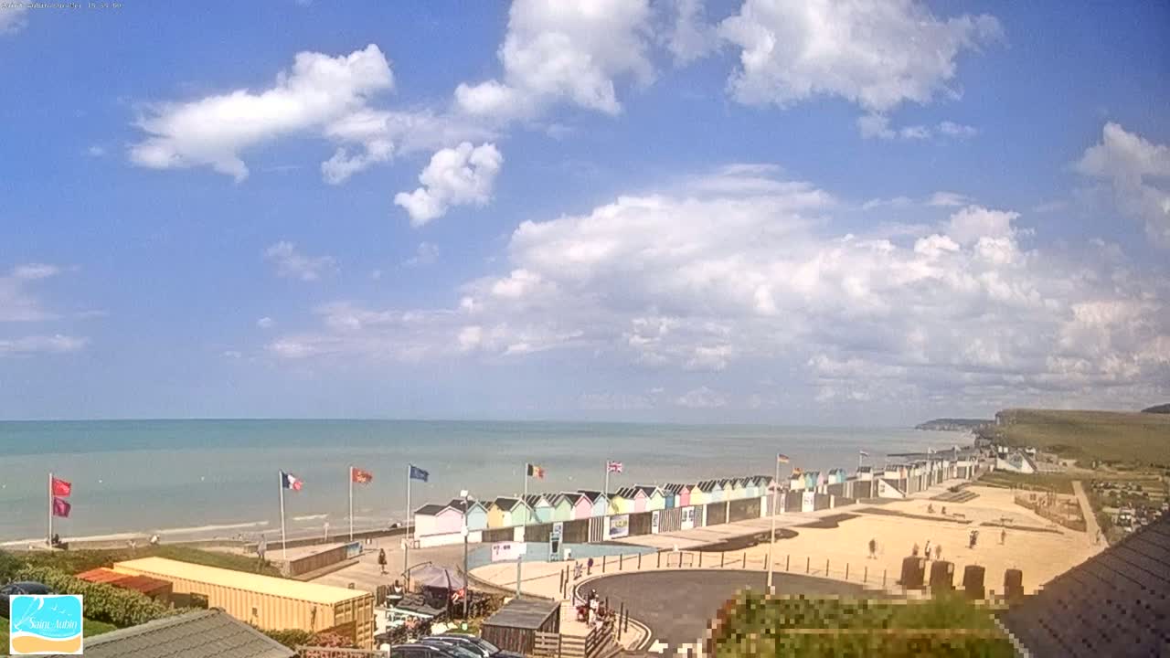 (Seine-Maritime), Saint-Aubin-sur-Mer Coast Live Cam - Dieppe, Seine-Maritime, Normandie, France
