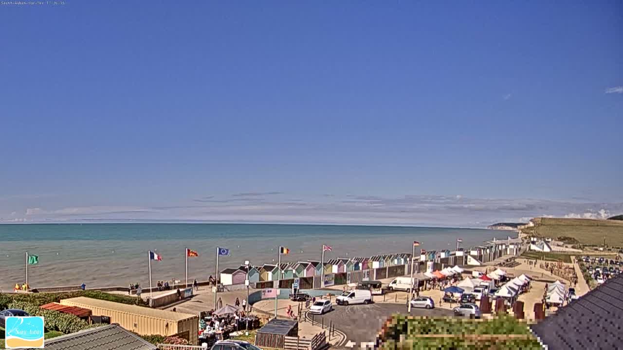 (Seine-Maritime), Saint-Aubin-sur-Mer Coast Live Cam - Dieppe, Seine-Maritime, Normandie, France