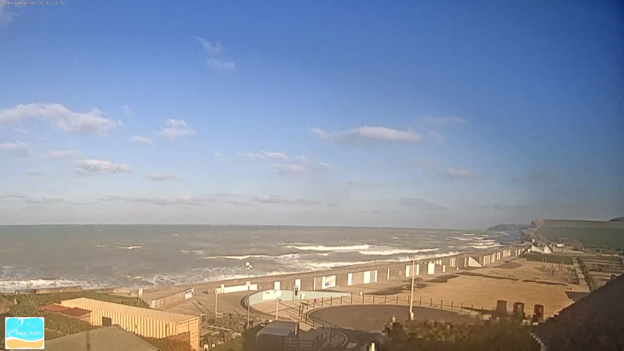(Seine-Maritime), Saint-Aubin-sur-Mer Coast Live Cam - Dieppe, Seine-Maritime, Normandie, France