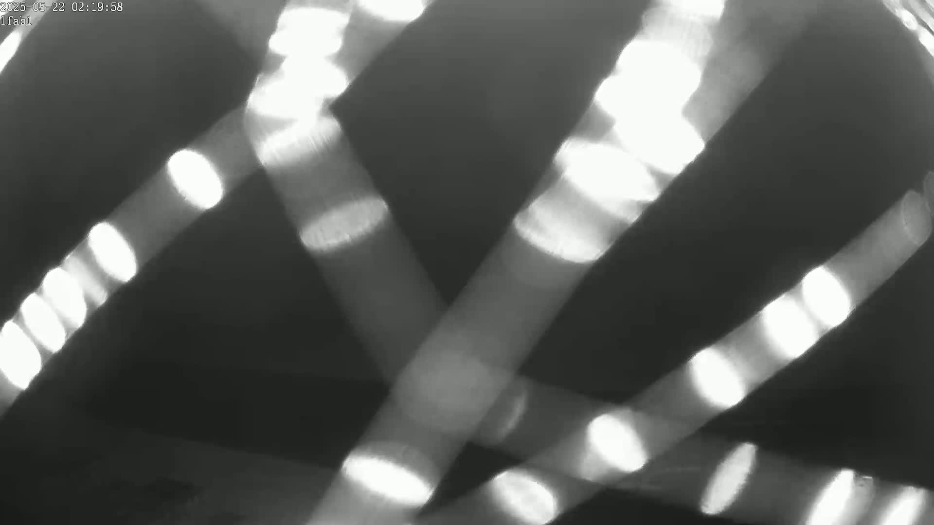 Blurred, bright streaks of light cross over a dark background.