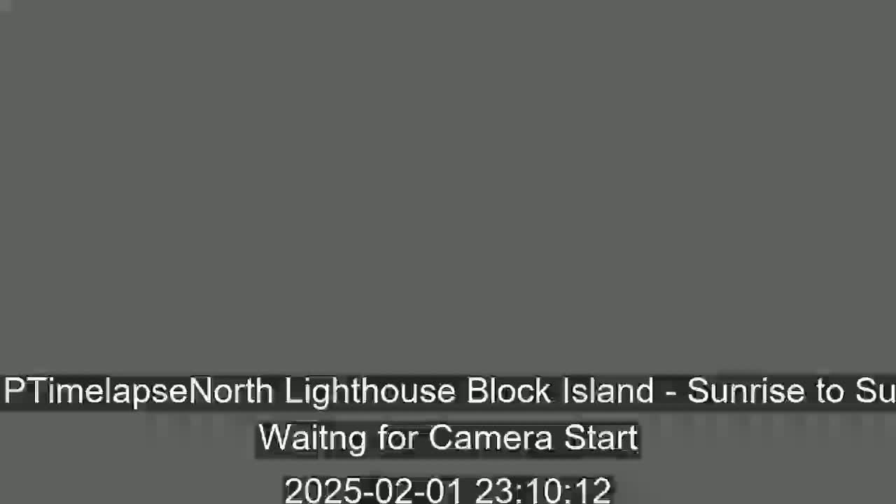 A dark gray screen displays a message indicating that a camera is waiting to start recording a timelapse of a sunrise.