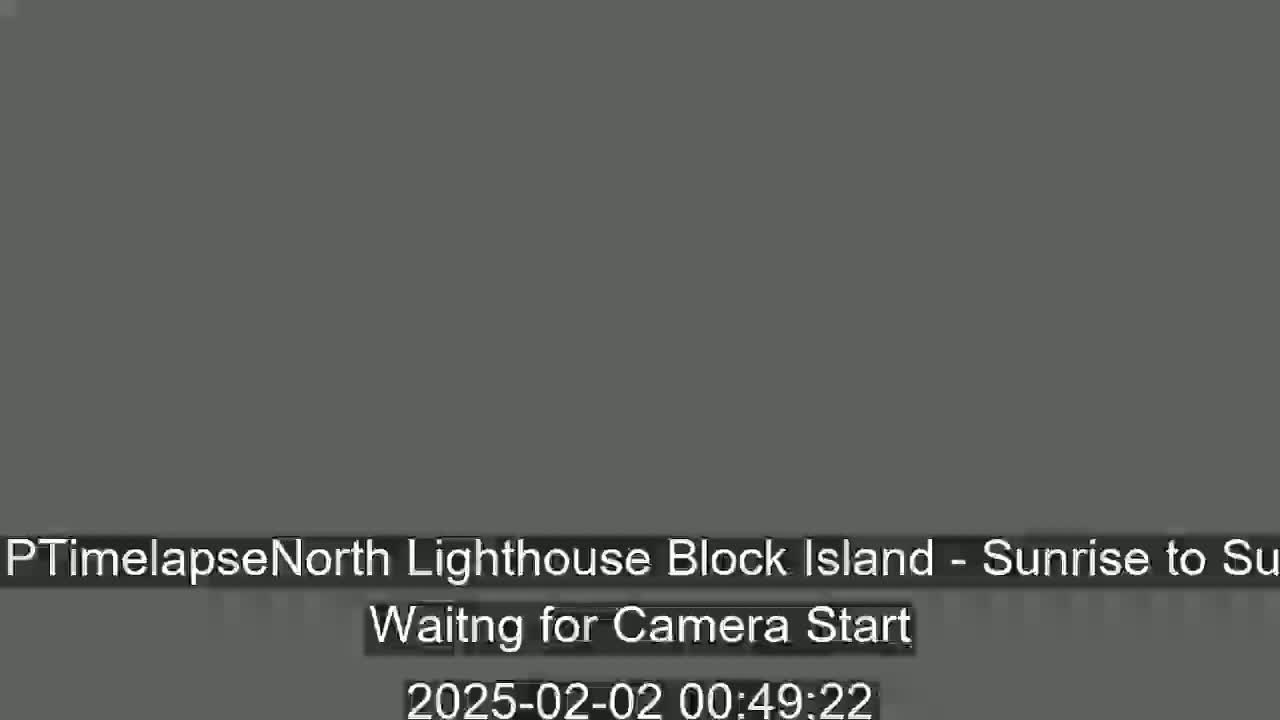 A dark gray screen displays a message indicating that a camera is waiting to start recording a timelapse of a sunrise.