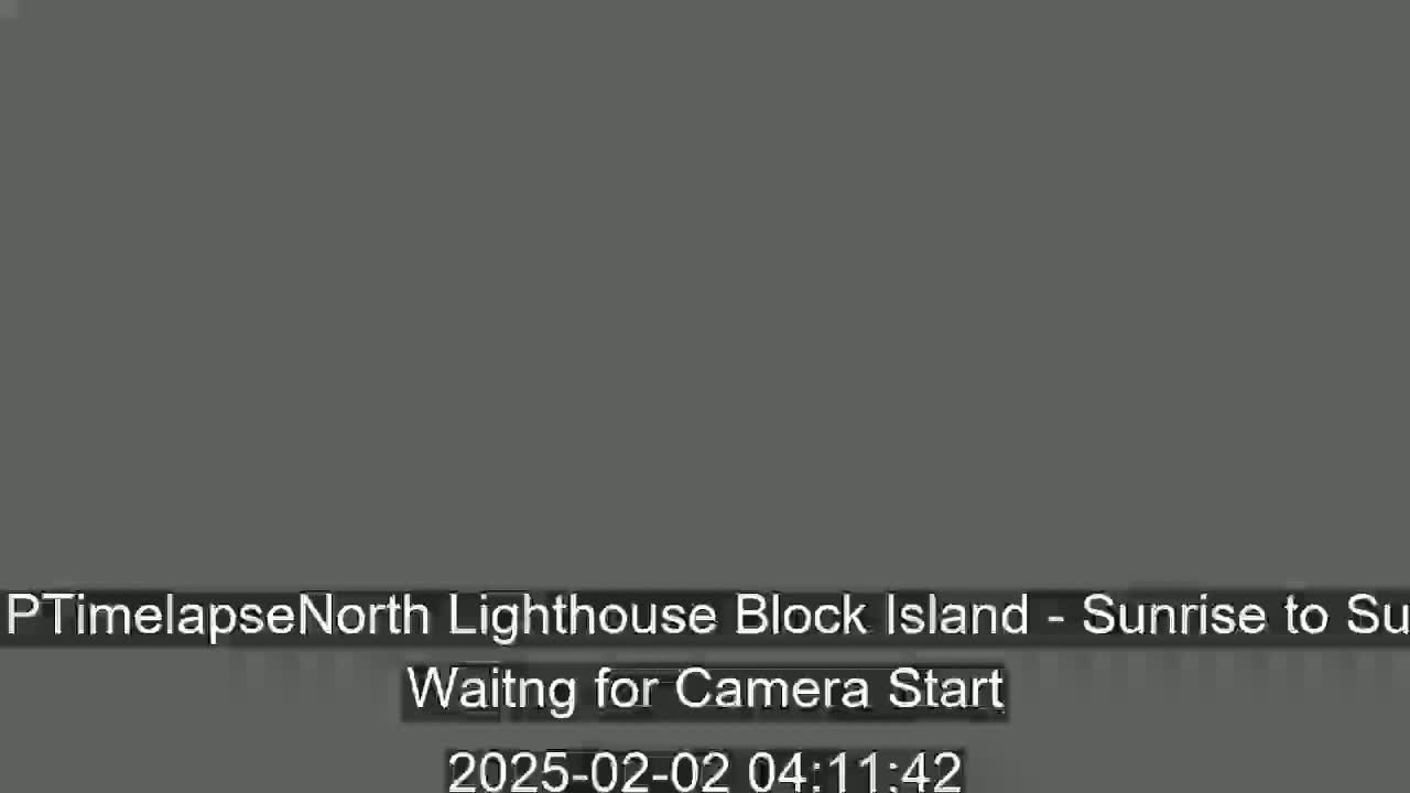 A dark gray screen displays a message indicating a camera is waiting to start recording a timelapse of a sunrise.