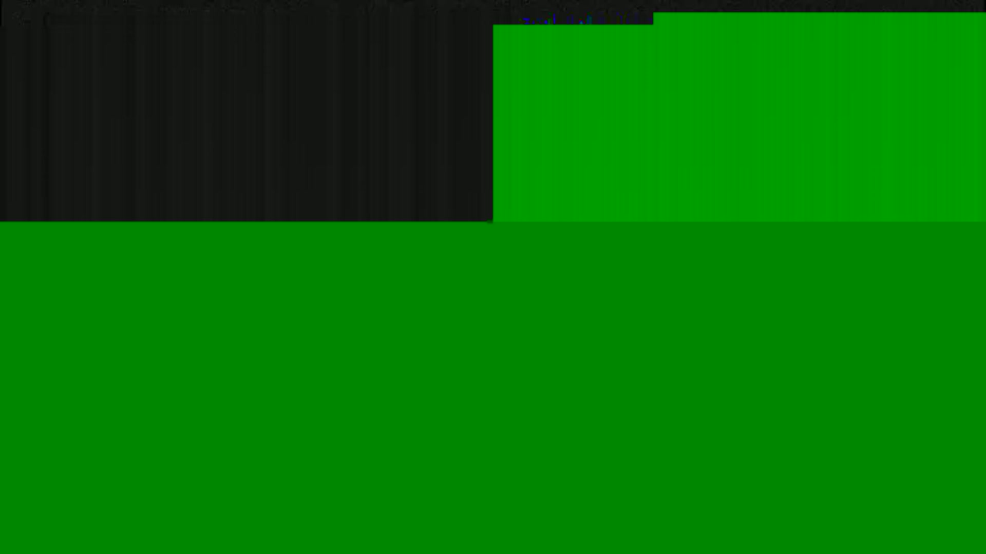 The image shows a dark-colored top section and a predominantly bright green bottom section.