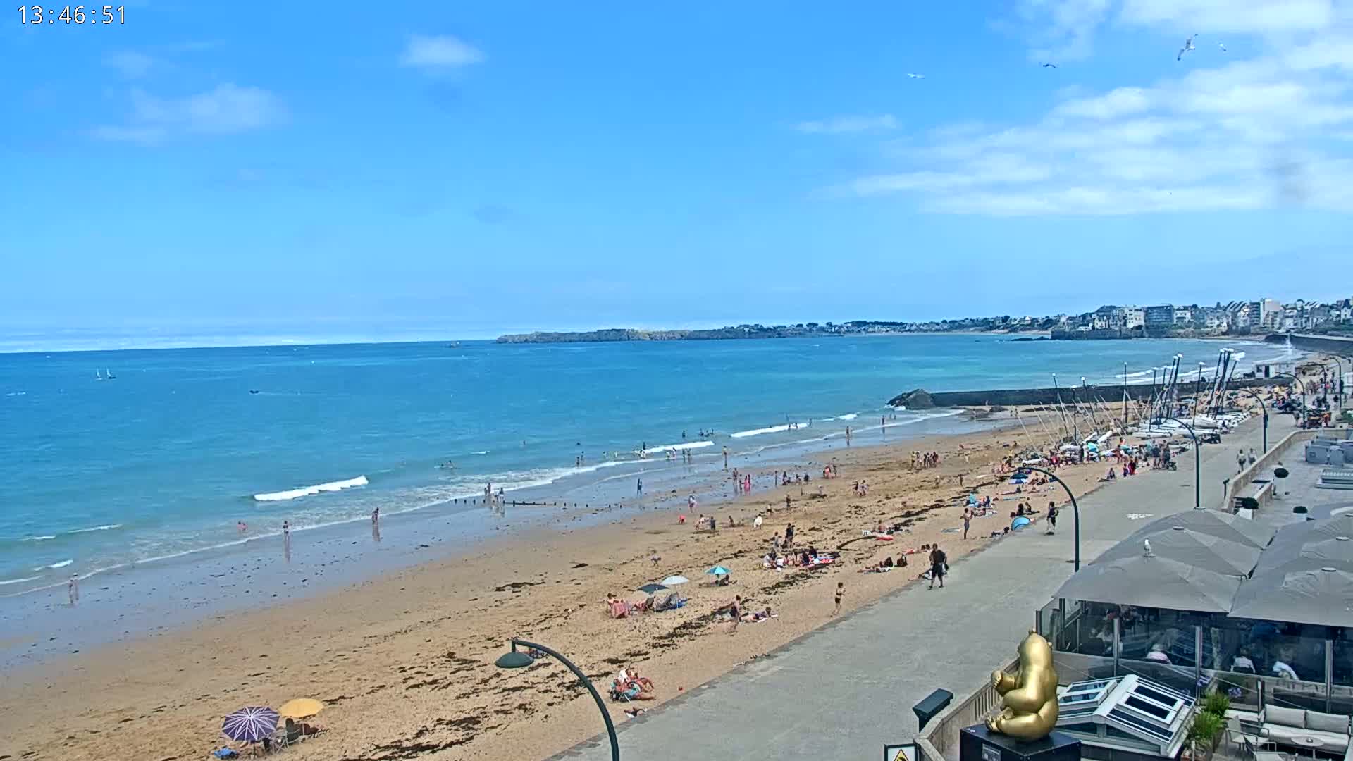 Saint-Malo - Plage de La Hoguette Beach Live Cam - Saint-Malo, Ille-et-Vilaine, Bretagne, France