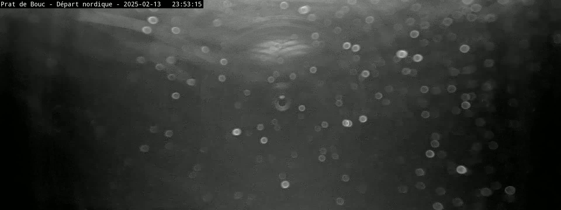 A blurry, dark gray image shows many small, out-of-focus white circles dispersed against a darker background.