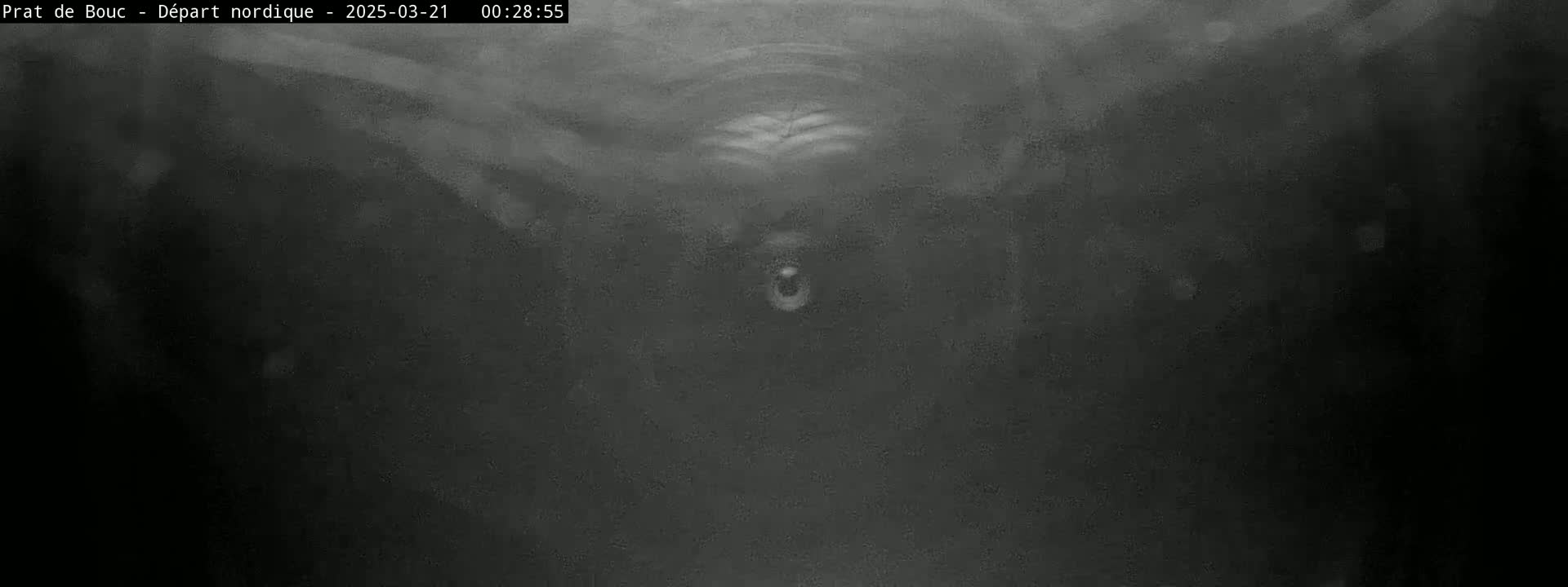 A low-light, blurry image shows a dark, possibly underwater, scene with a faint, indistinct object in the center.