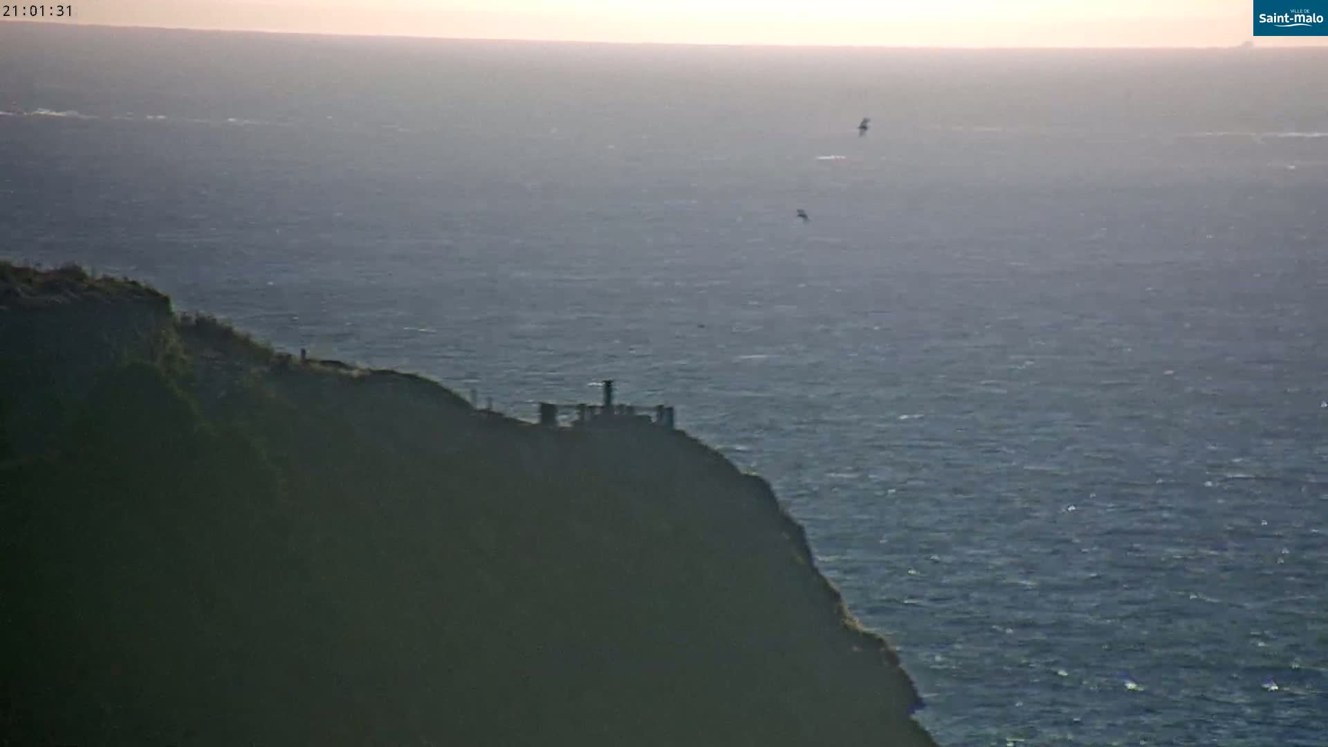 Saint-Malo City & Beach View Skyline Live Cam - Saint-Malo, Ille-et-Vilaine, Bretagne, France