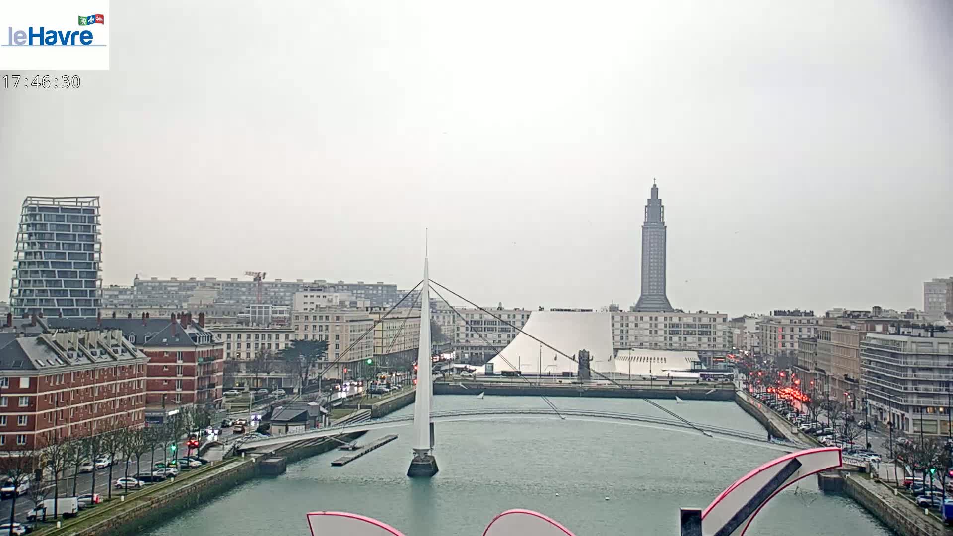 Le Havre City View Skyline Live Cam - Le Havre, Seine-Maritime, Normandie, France